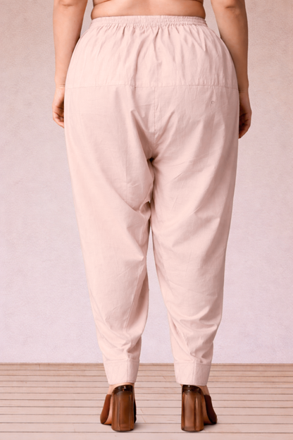 Very Light Pink Cotton Straight Salwar