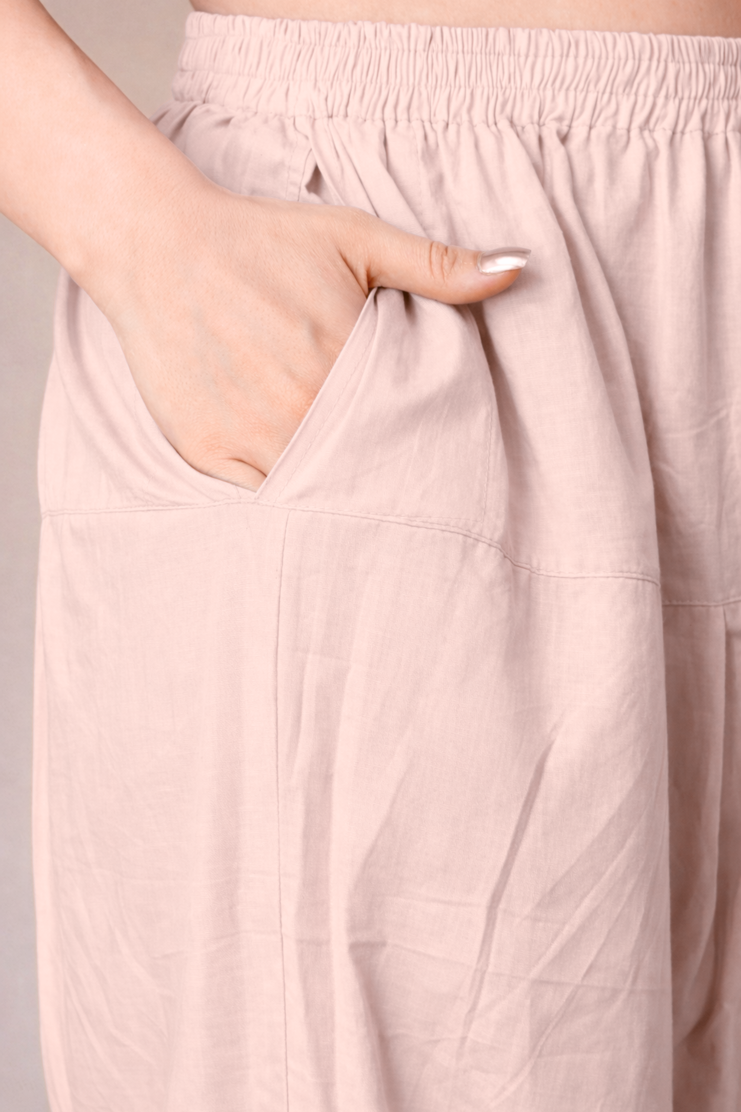 Very Light Pink Cotton Straight Salwar
