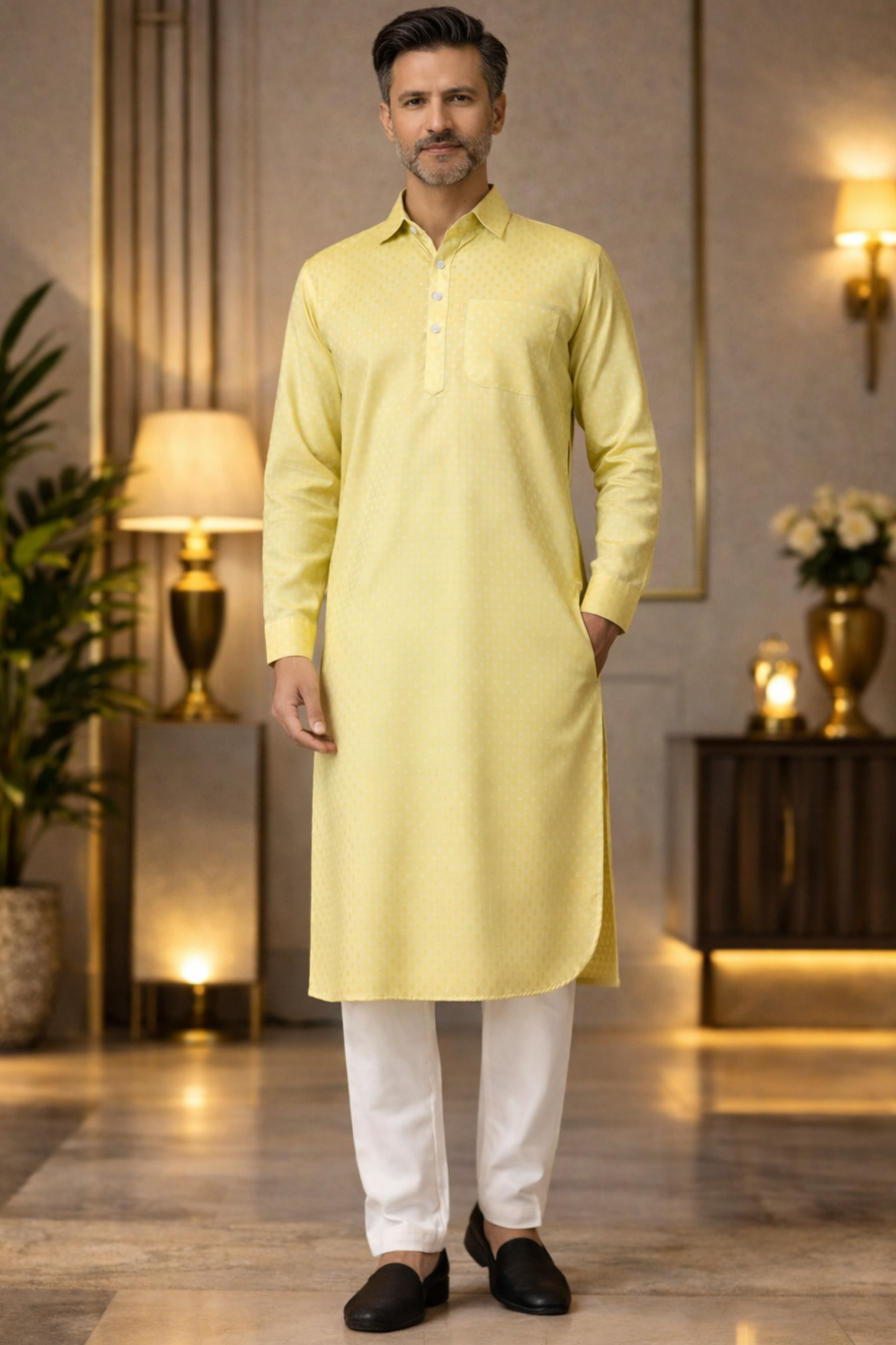Vibrant Citrus Kurta Pajama Set