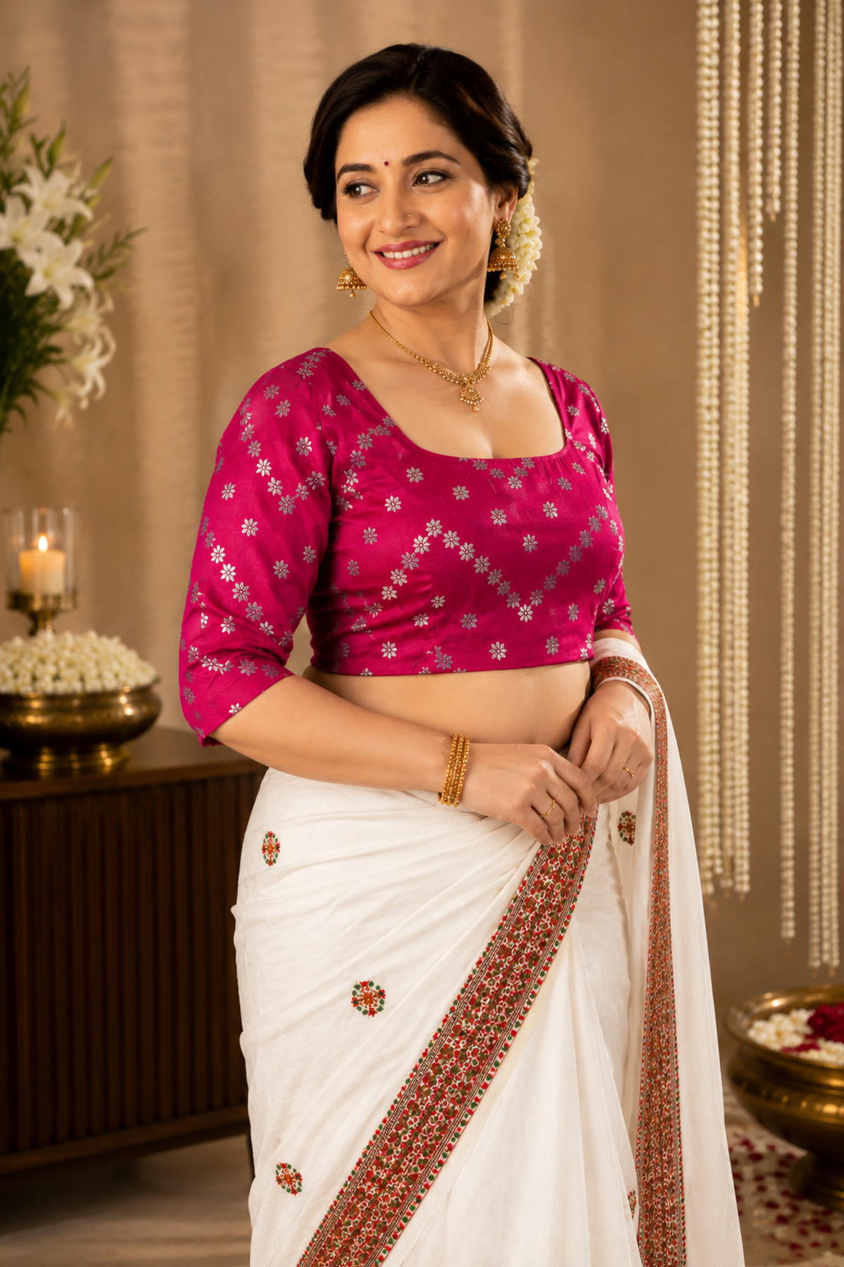 Vibrant Magenta Silk Blouse