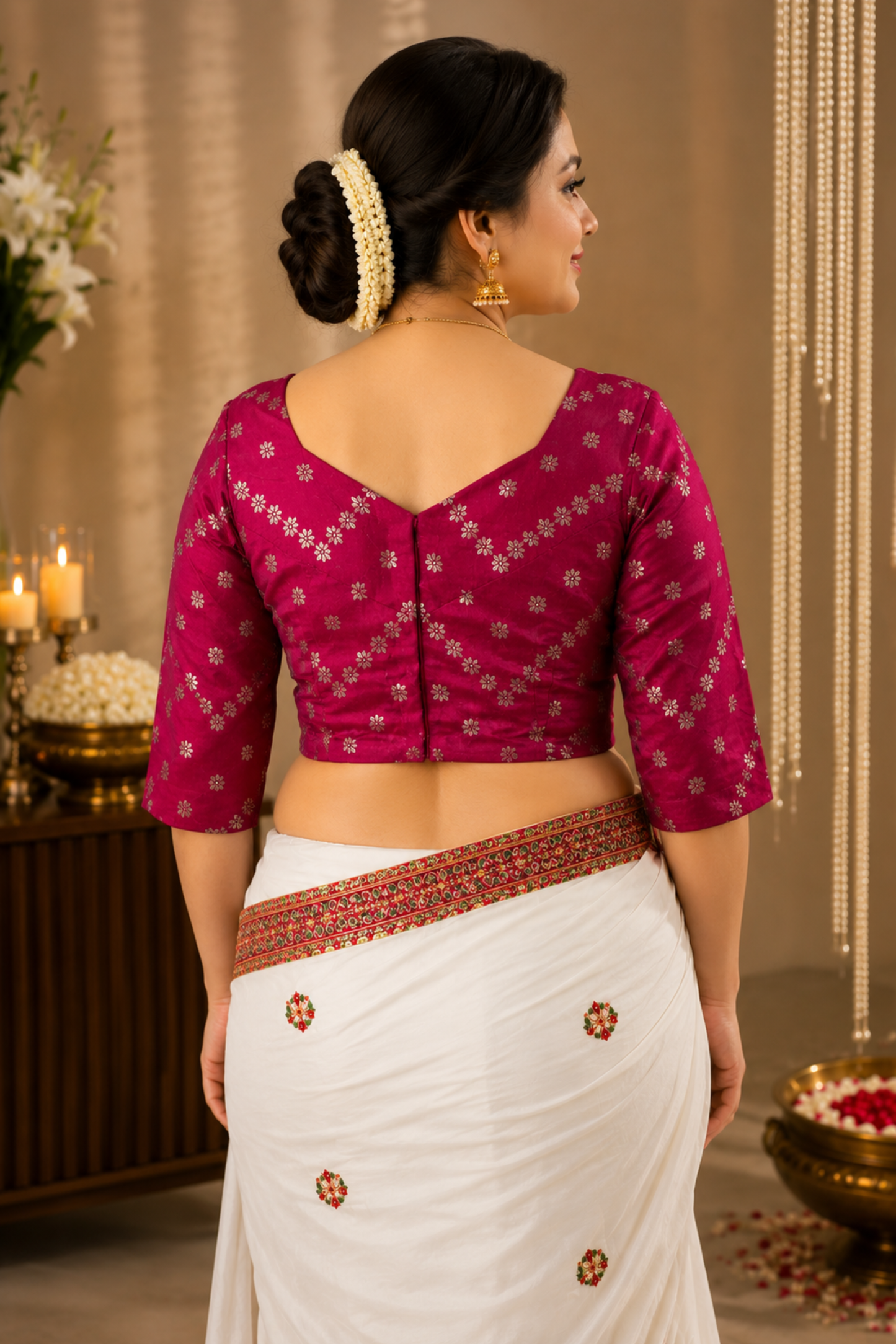 Vibrant Magenta Silk Blouse