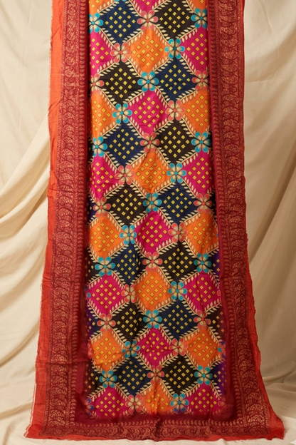 Vibrant Magenta Silk Dupatta