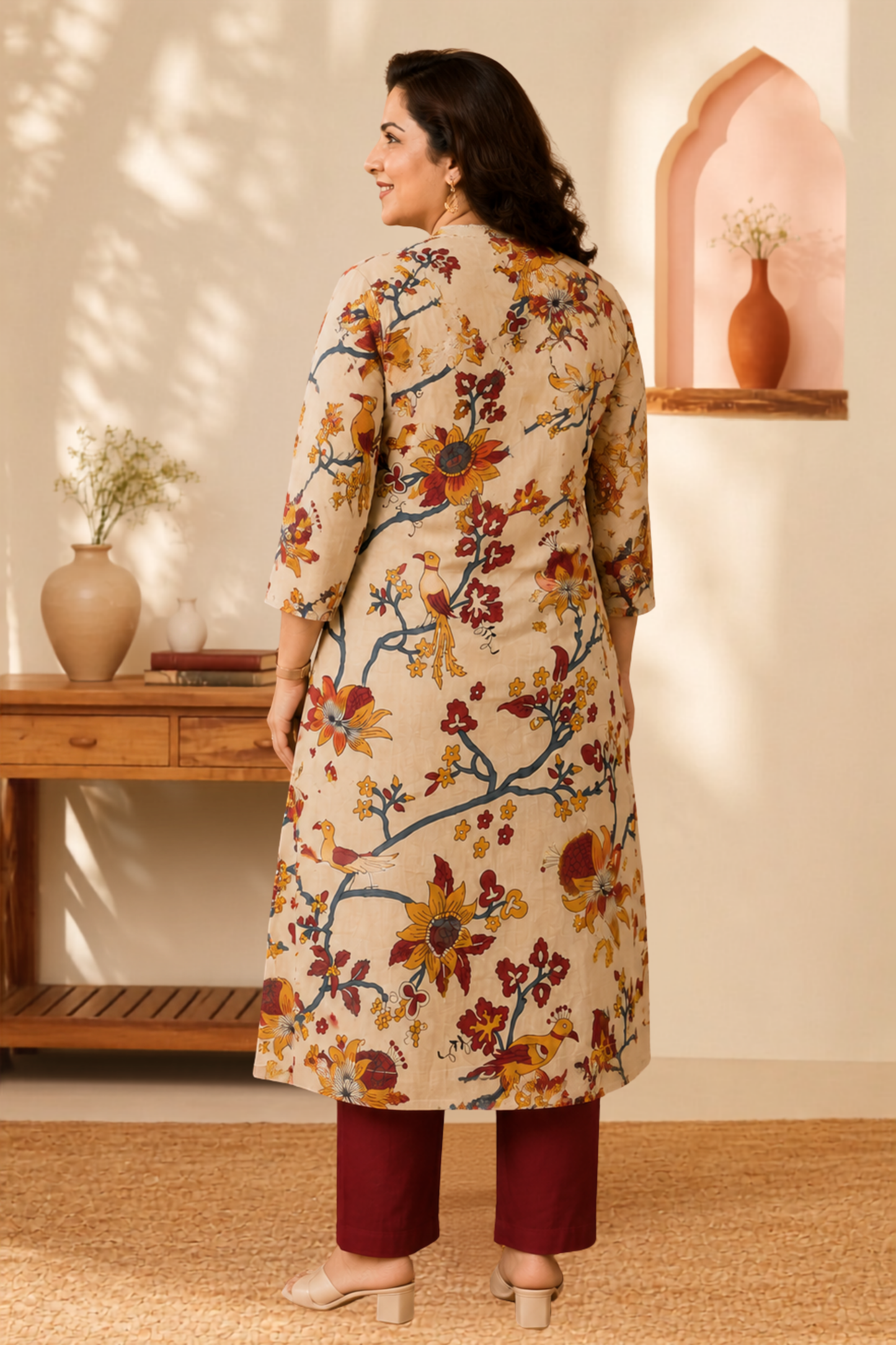 Vintage Folk A-line Cotton Kurta