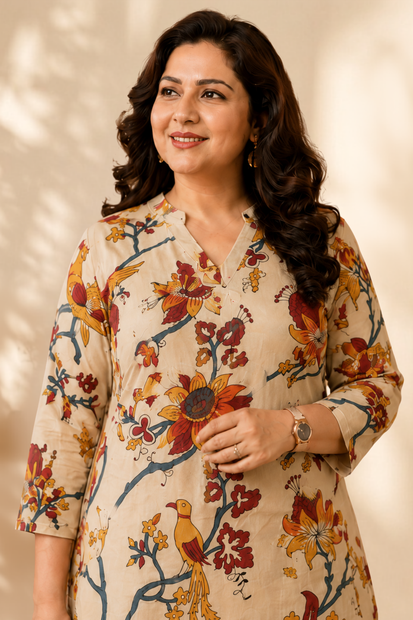 Vintage Folk A-line Cotton Kurta