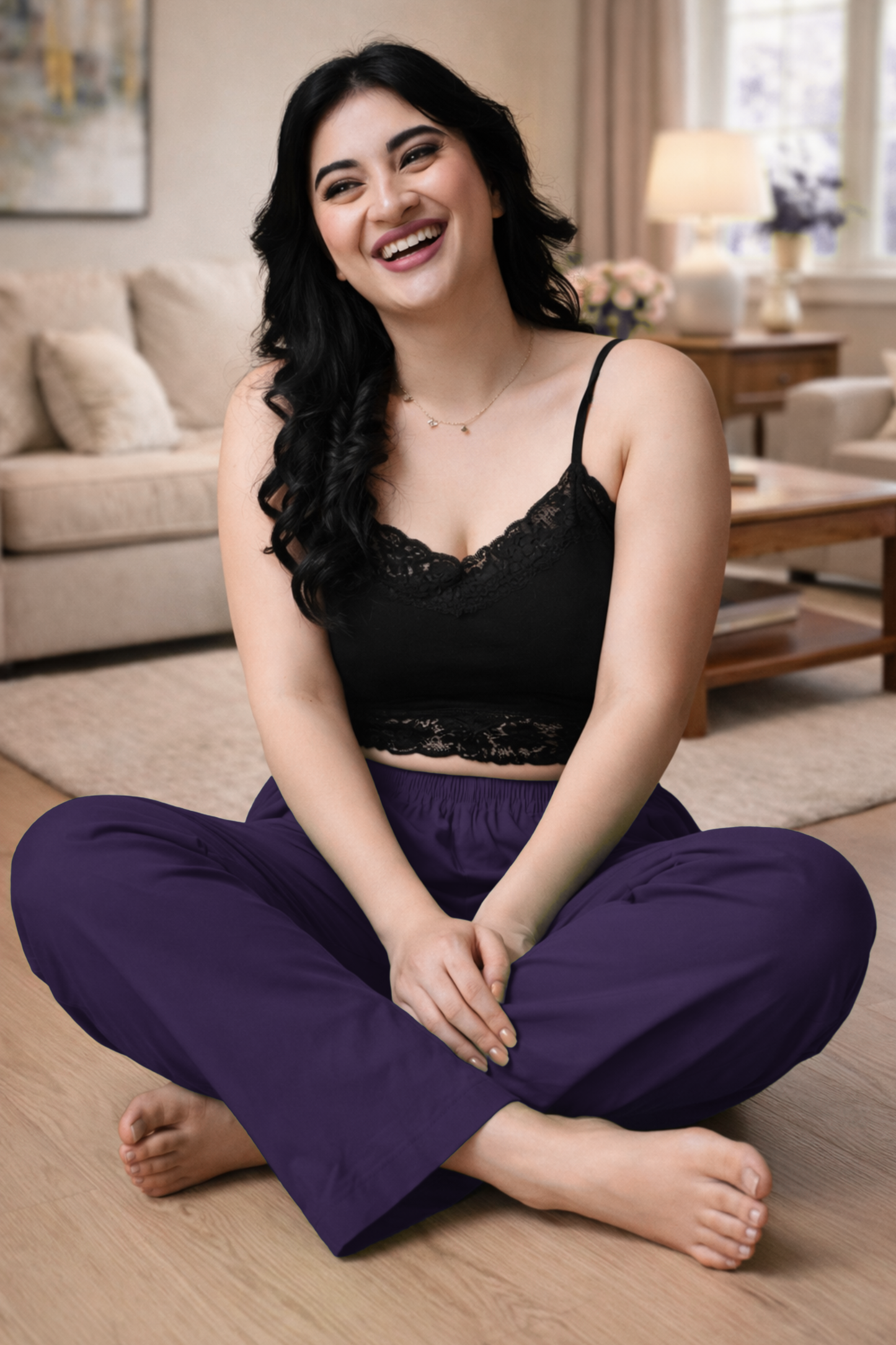 Violet Cotton Kurti Pant