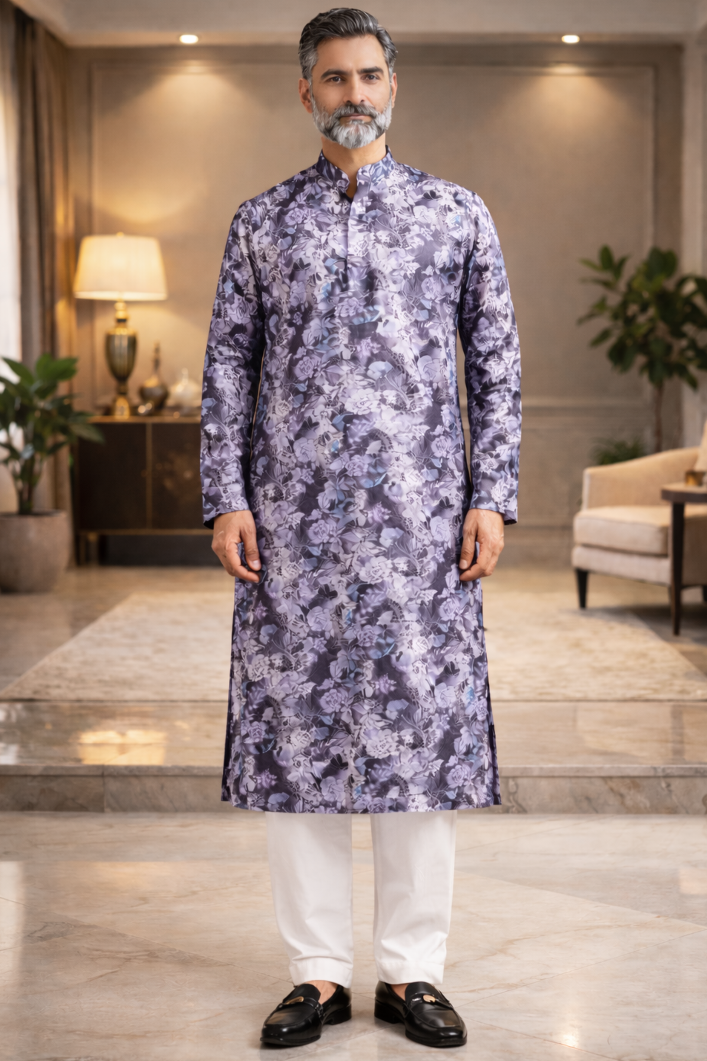 Violet Mosaic Printed Kurta
