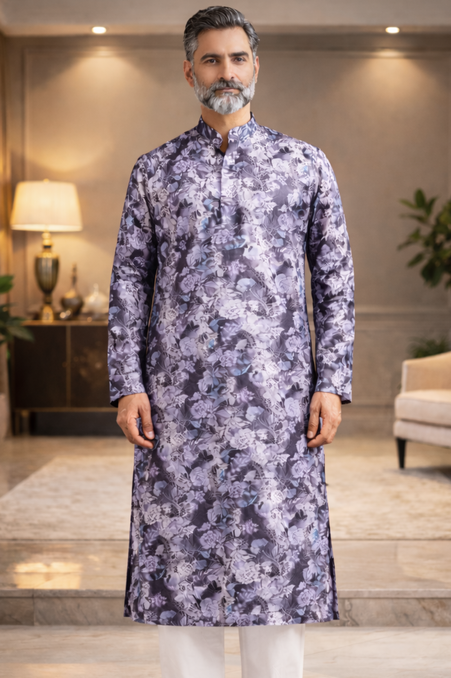 Violet Mosaic Printed Kurta