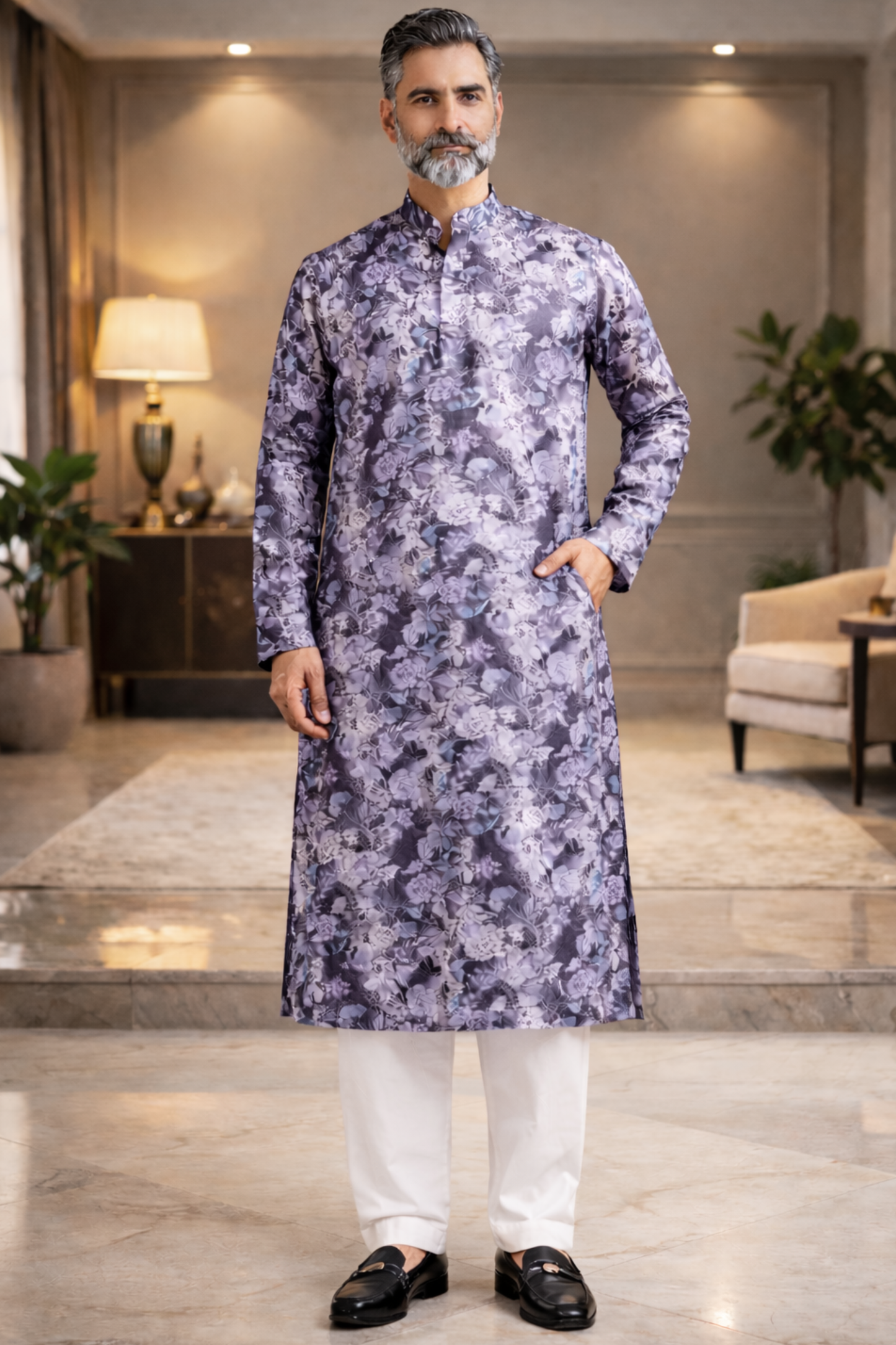 Violet Mosaic Printed Kurta