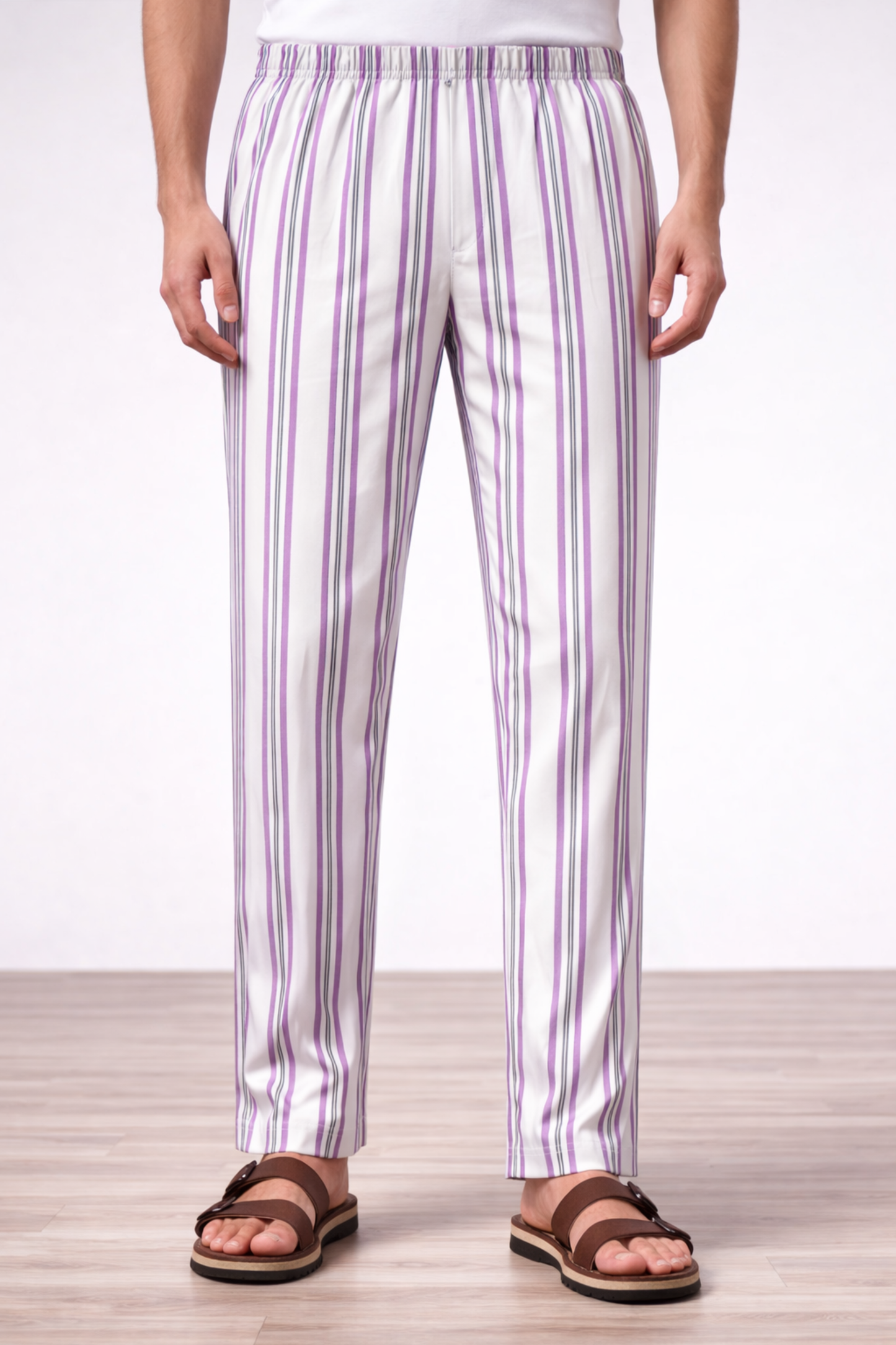 Violet Striped Cotton Pant Pajama