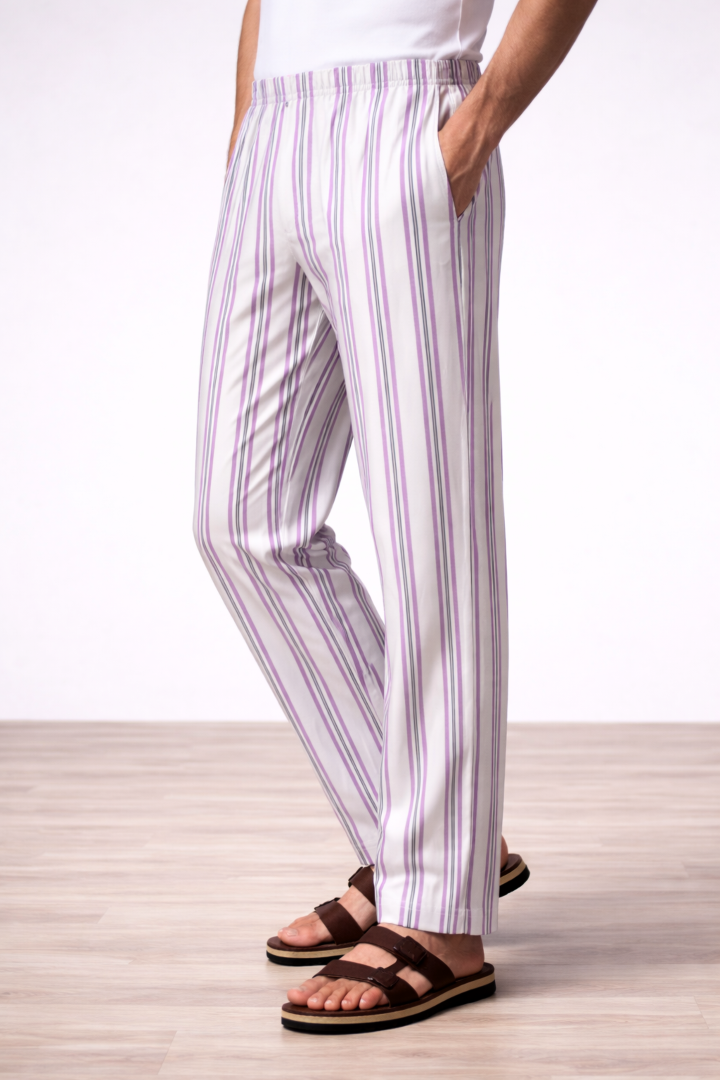 Violet Striped Cotton Pant Pajama