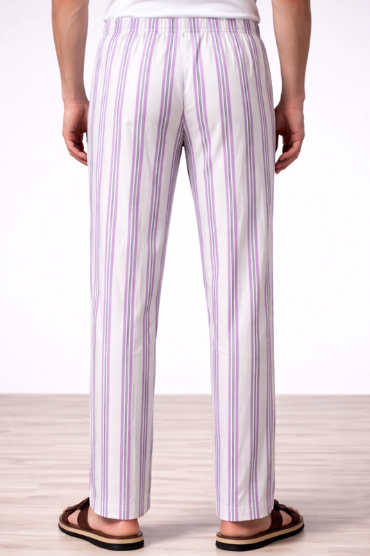 Violet Striped Cotton Pant Pajama
