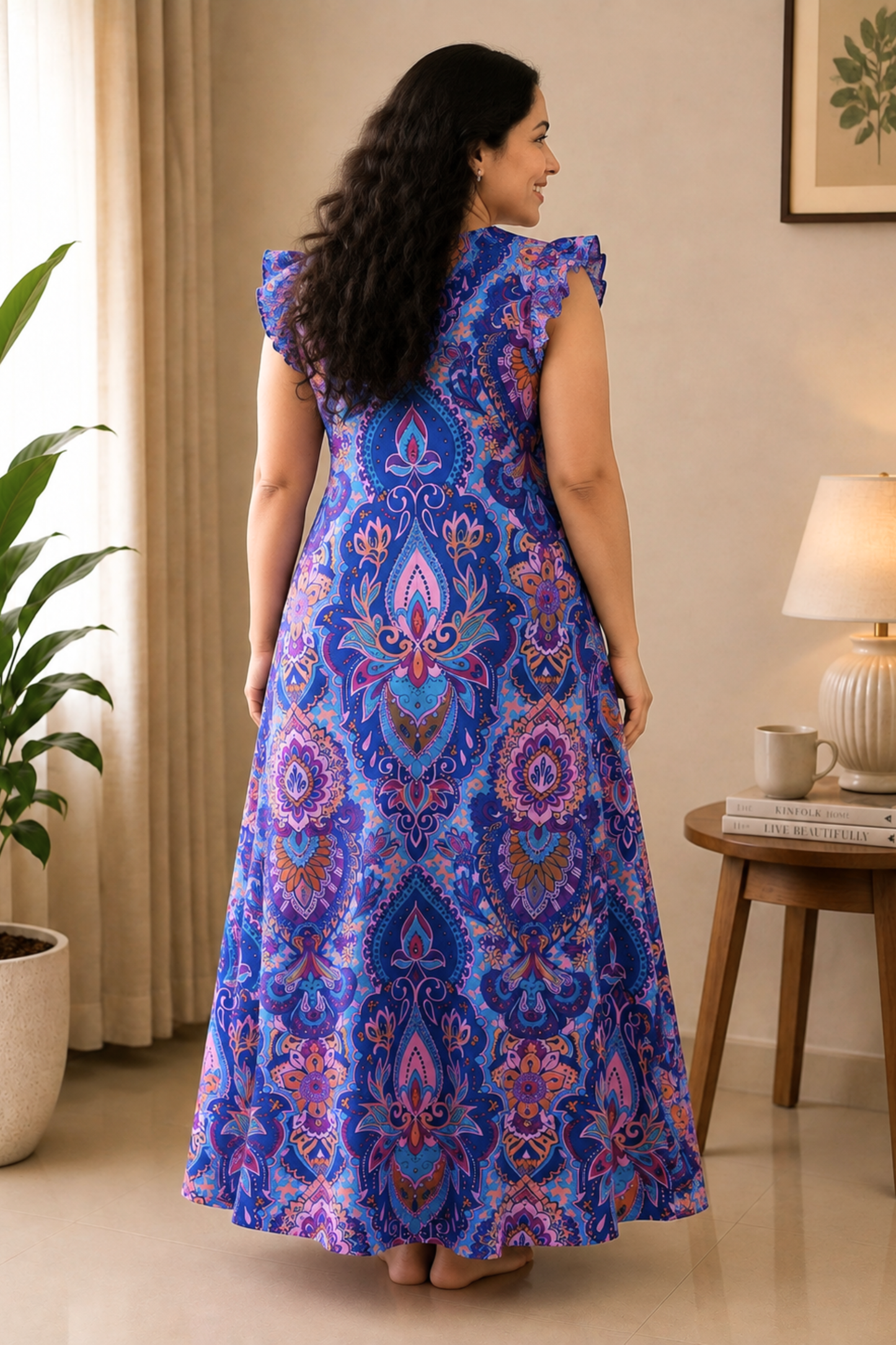 Violet Fiesta Rayon Lounge Dress