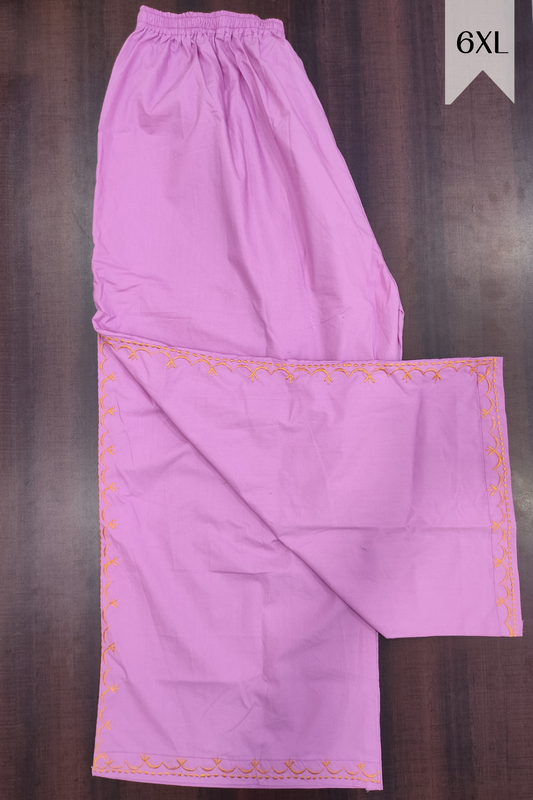 Fuchsia Embroidered Cotton Palazzo