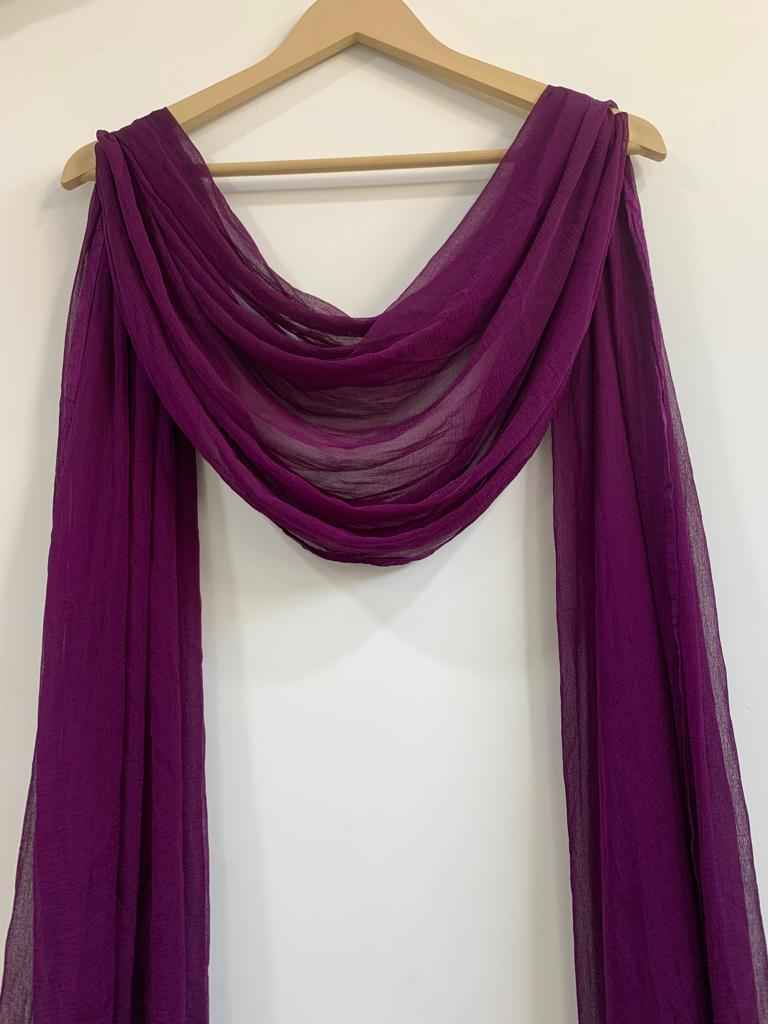 Buy Plus Size ​Solid Purple Chiffon Dupatta At Apella | Sizes XS to 10 XL | India | Free Delivery | Customized