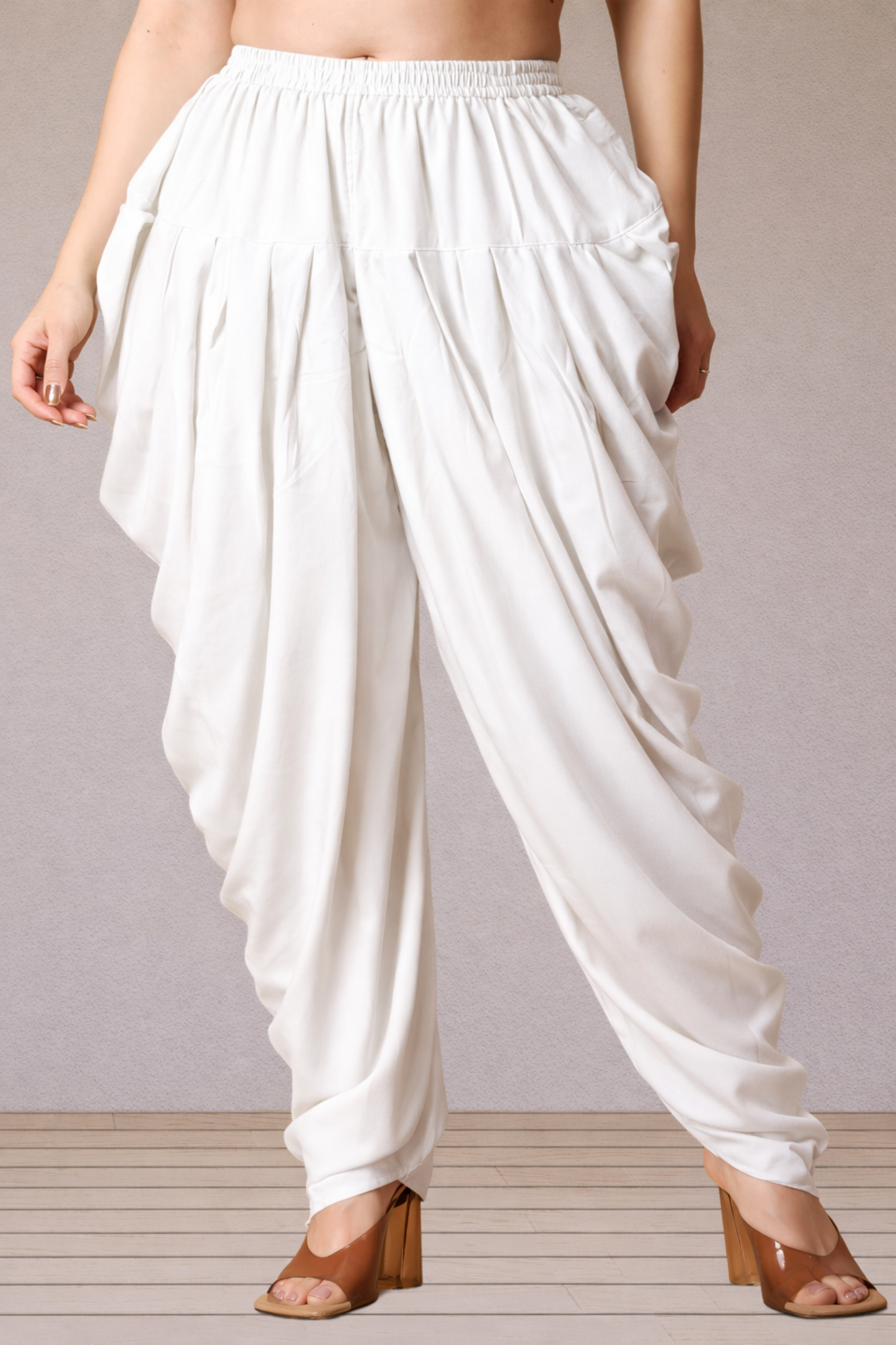 White Belted Dhoti Salwar