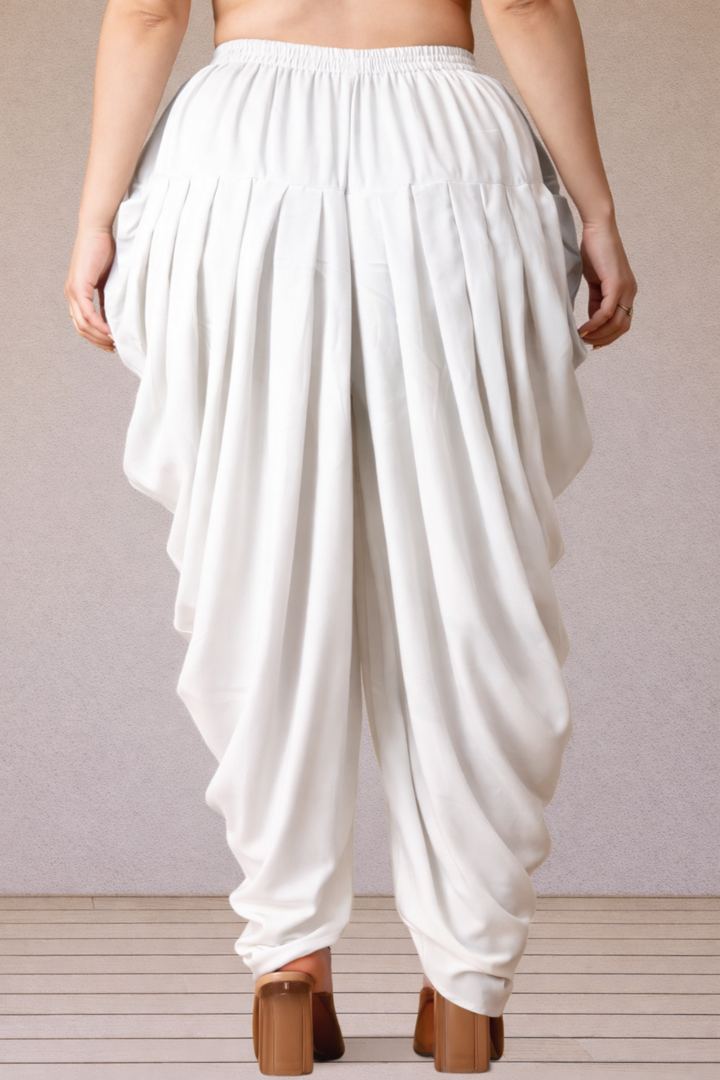 White Belted Dhoti Salwar