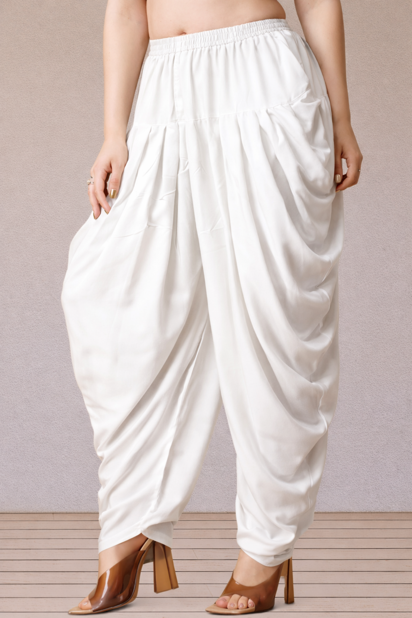 White Belted Dhoti Salwar