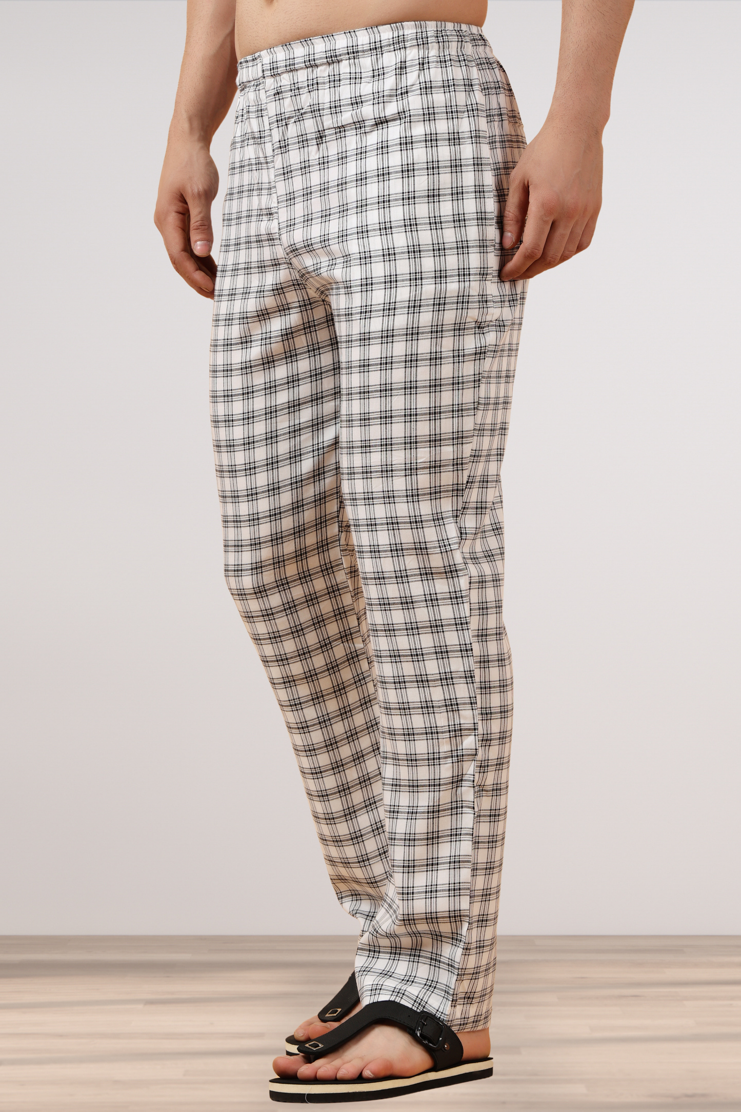 White Checked Cotton Pajama