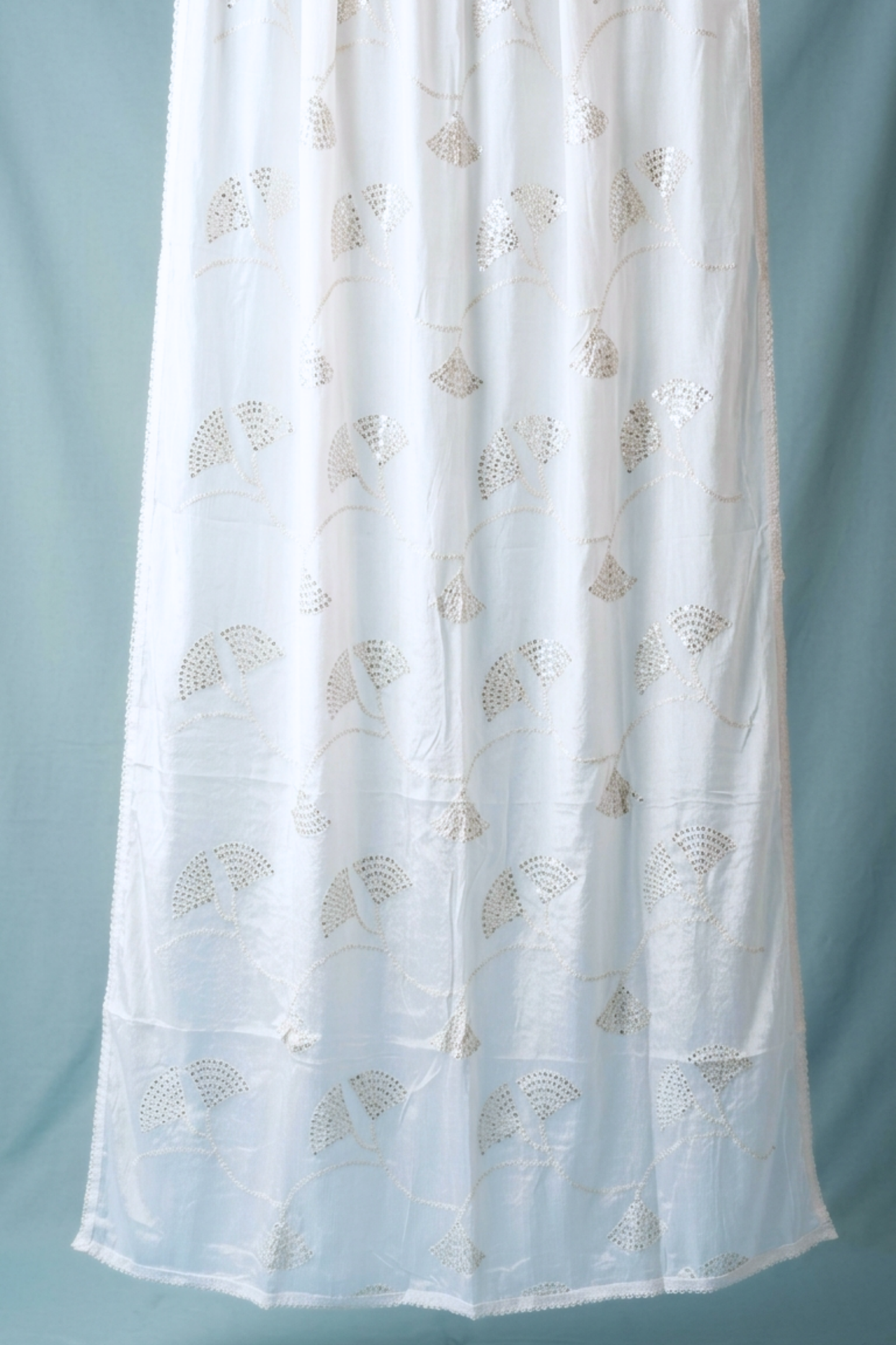 White Chinnon Embroidery Dupatta