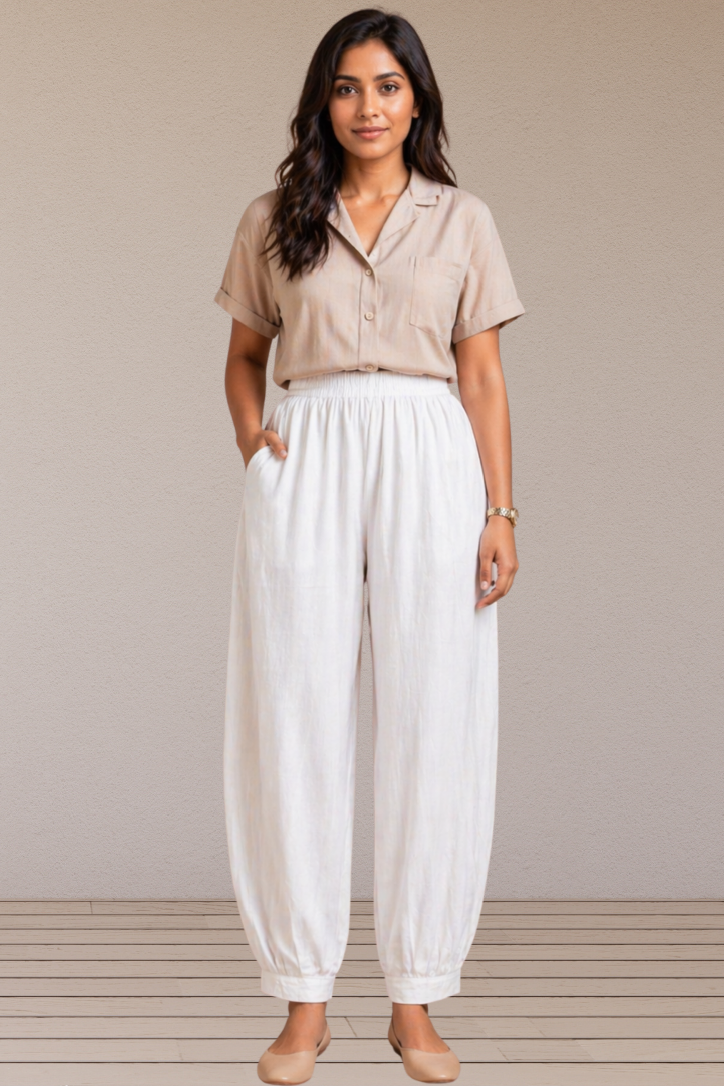 White Cotton Afghani Pants