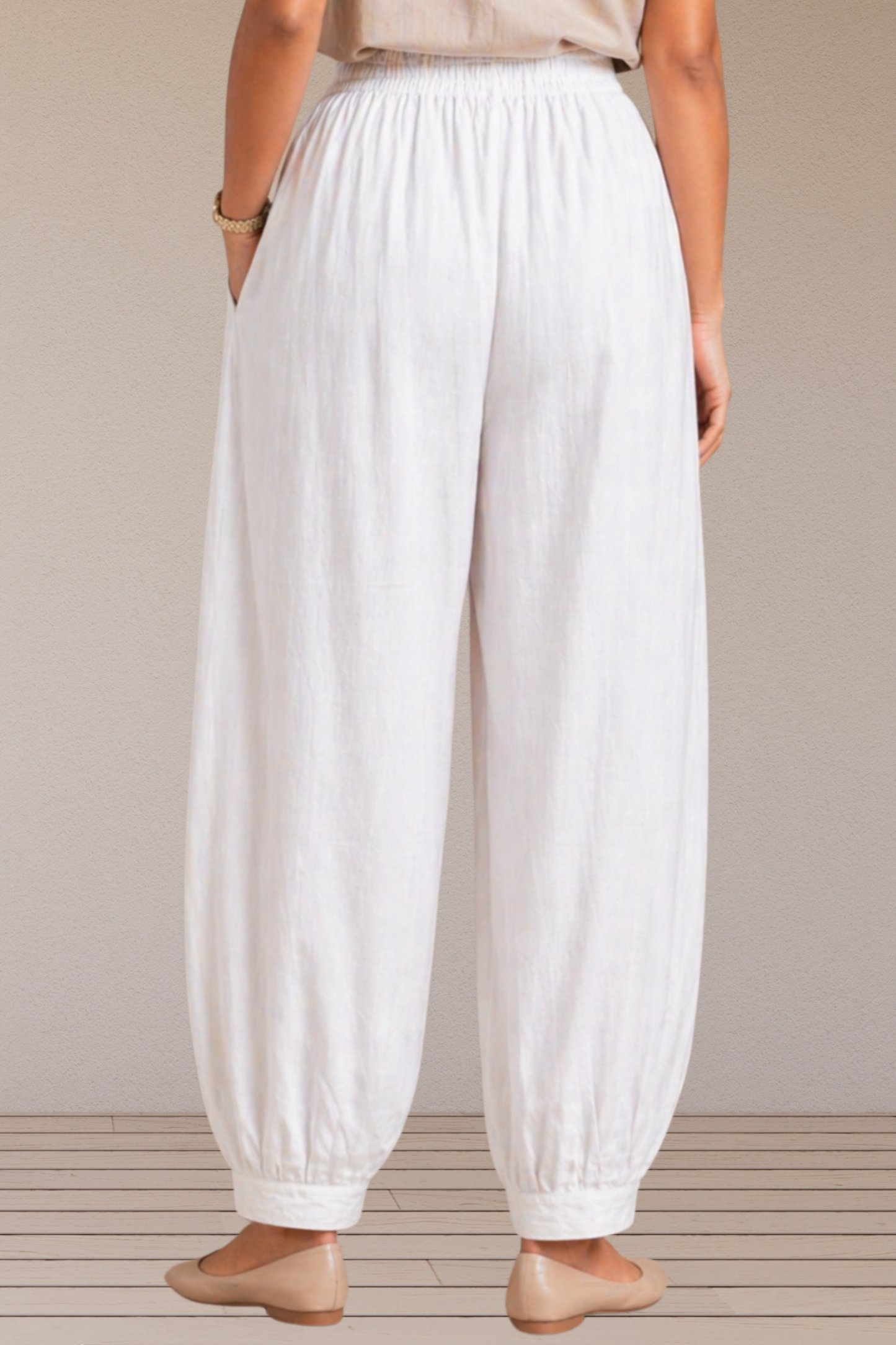 White Cotton Afghani Pants