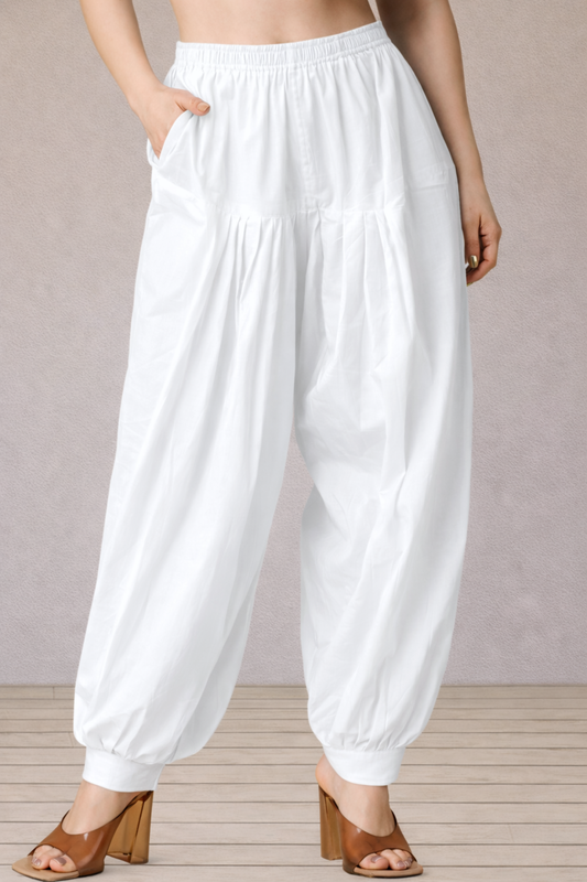 White Cotton Afghani Salwar