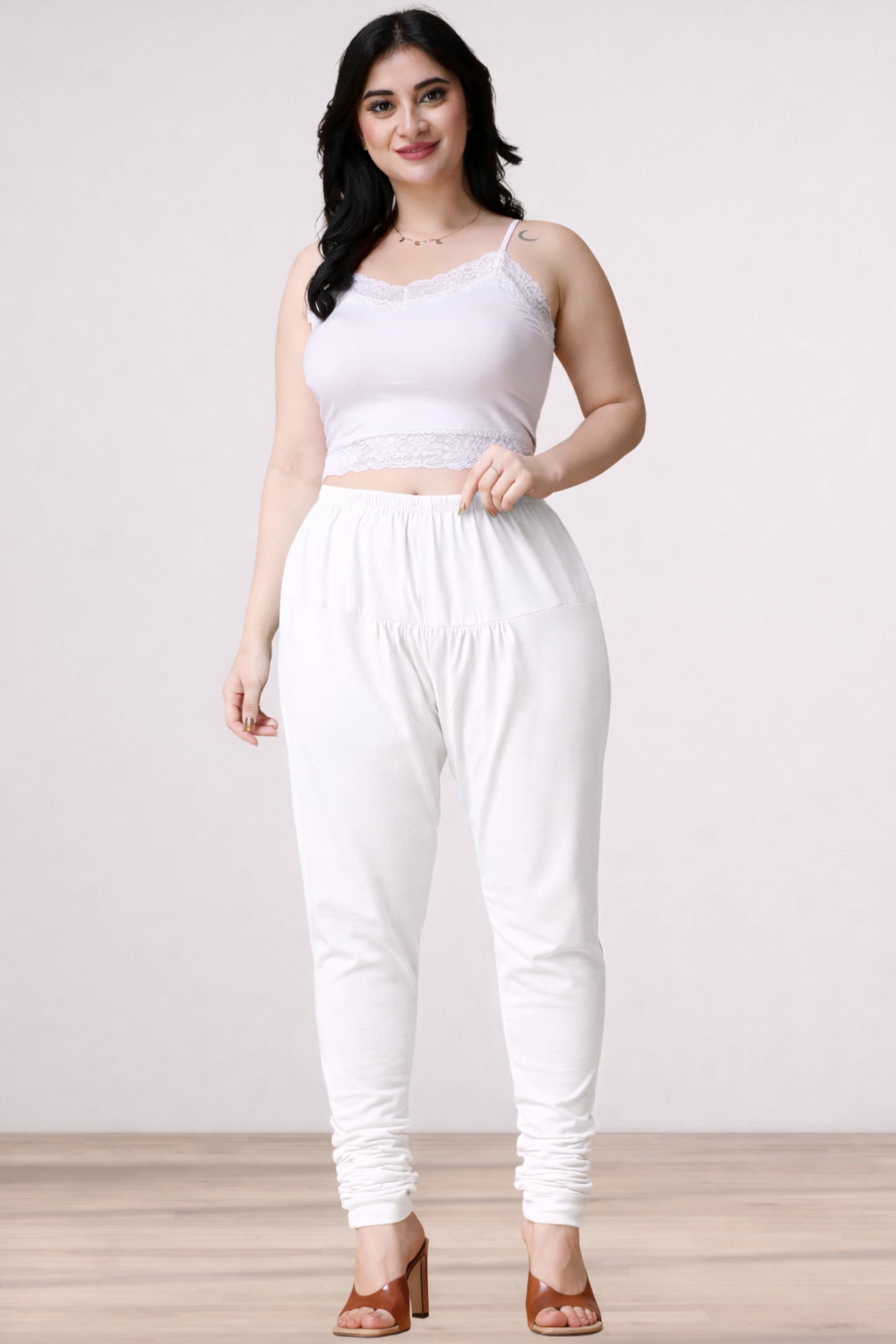 White Cotton Churidar Pants