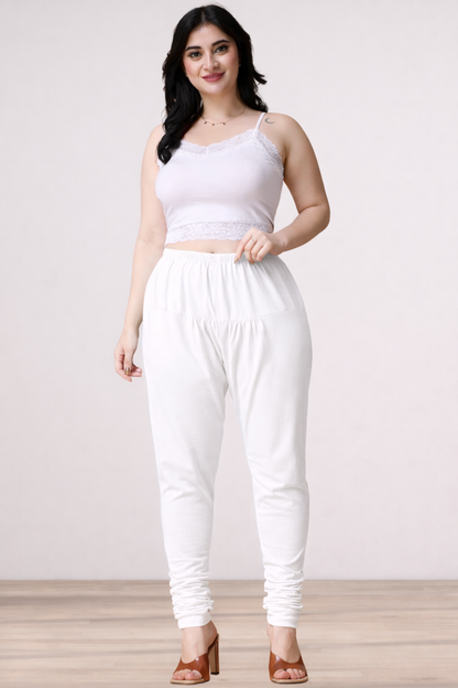 White Cotton Churidar Pants