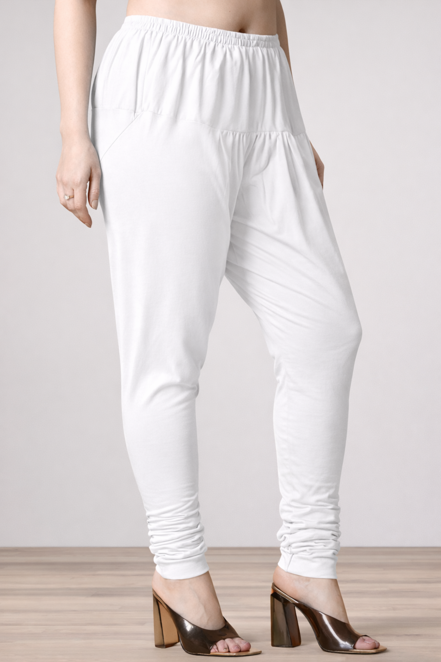 White Cotton Churidar Pants