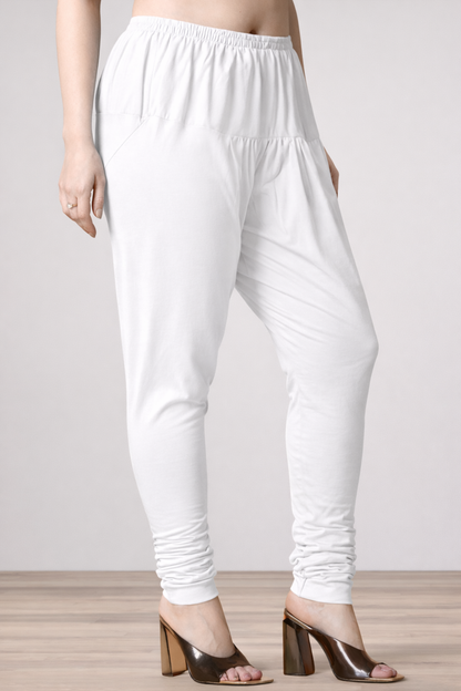 White Cotton Churidar Pants