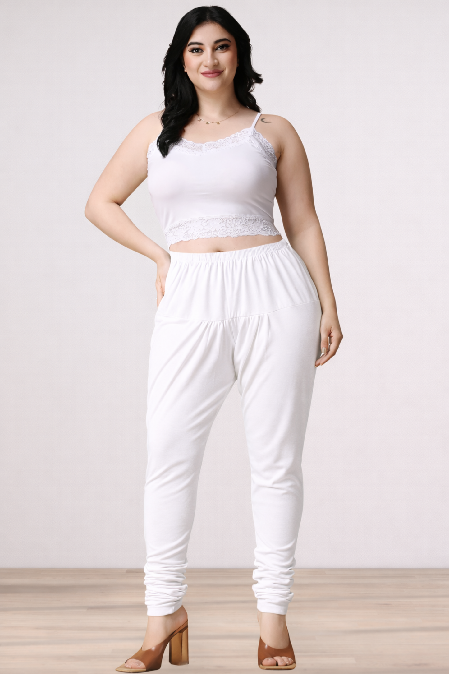 White Cotton Churidar Pants