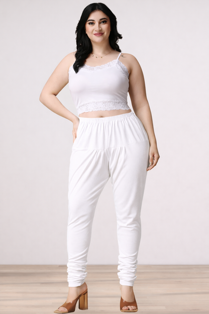 White Cotton Churidar Pants