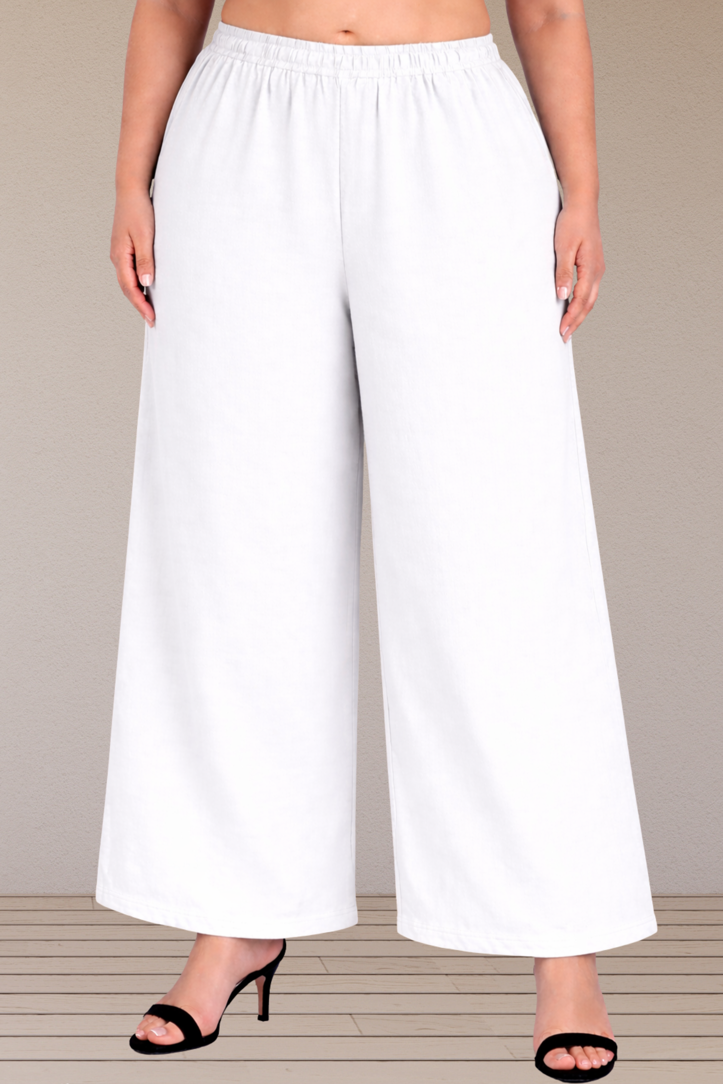 White Cotton Flared Pant