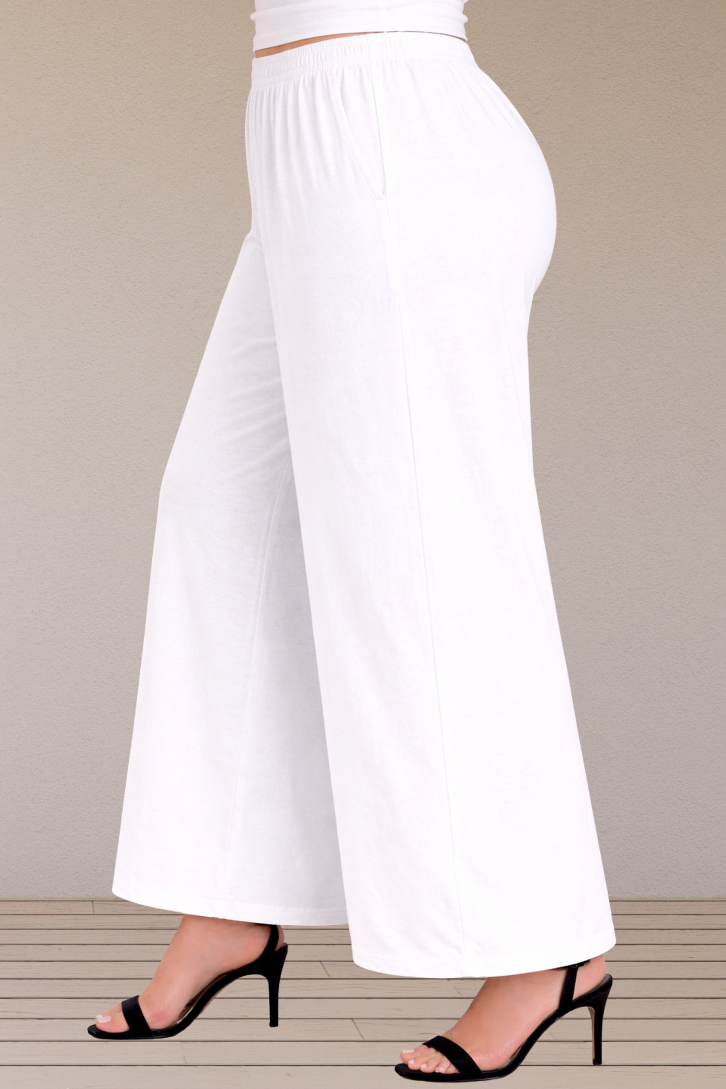 White Cotton Flared Pant