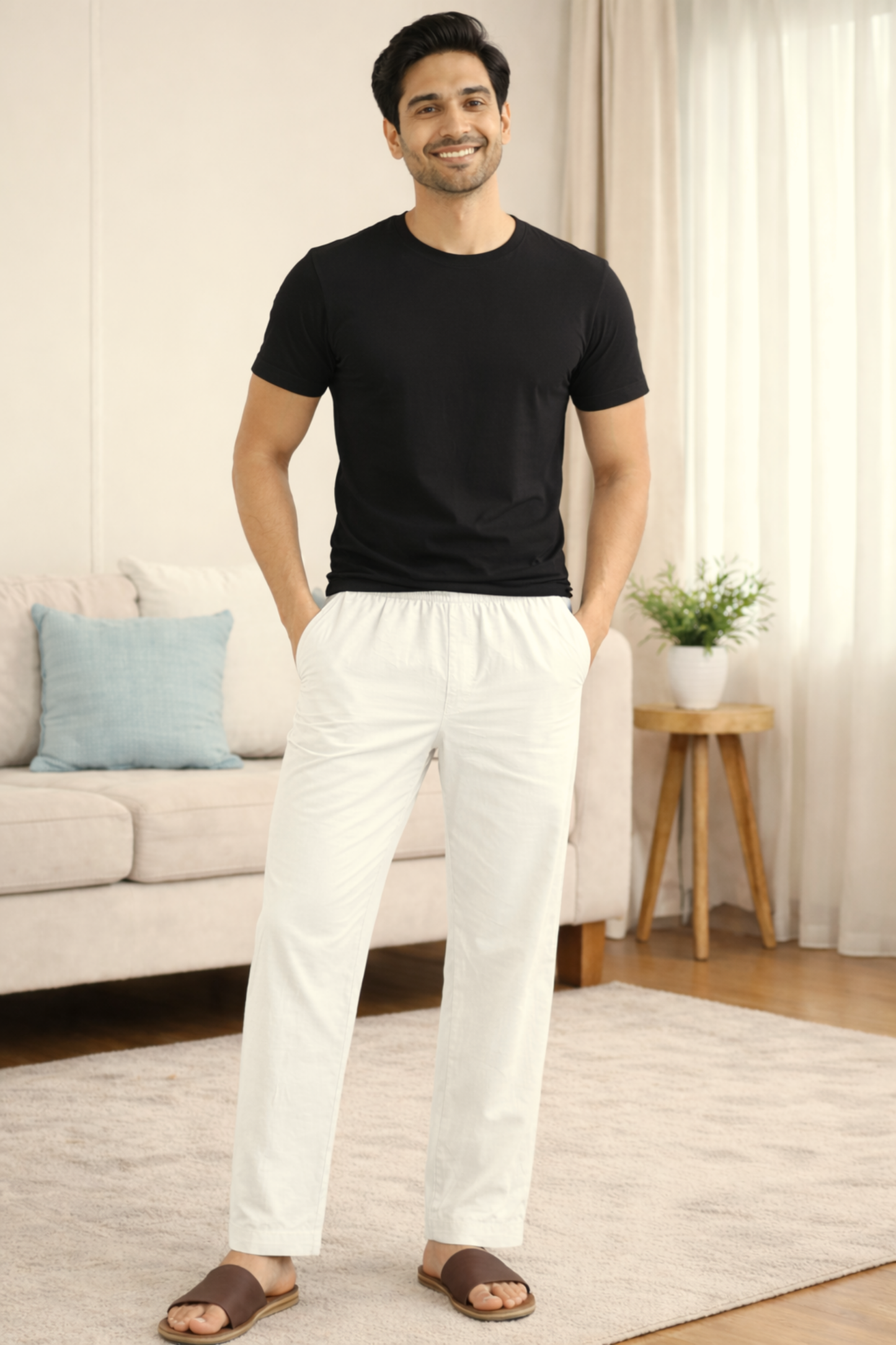 White Cotton Pant Pajama