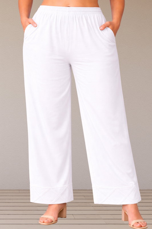 White Cotton Pant Palazzo