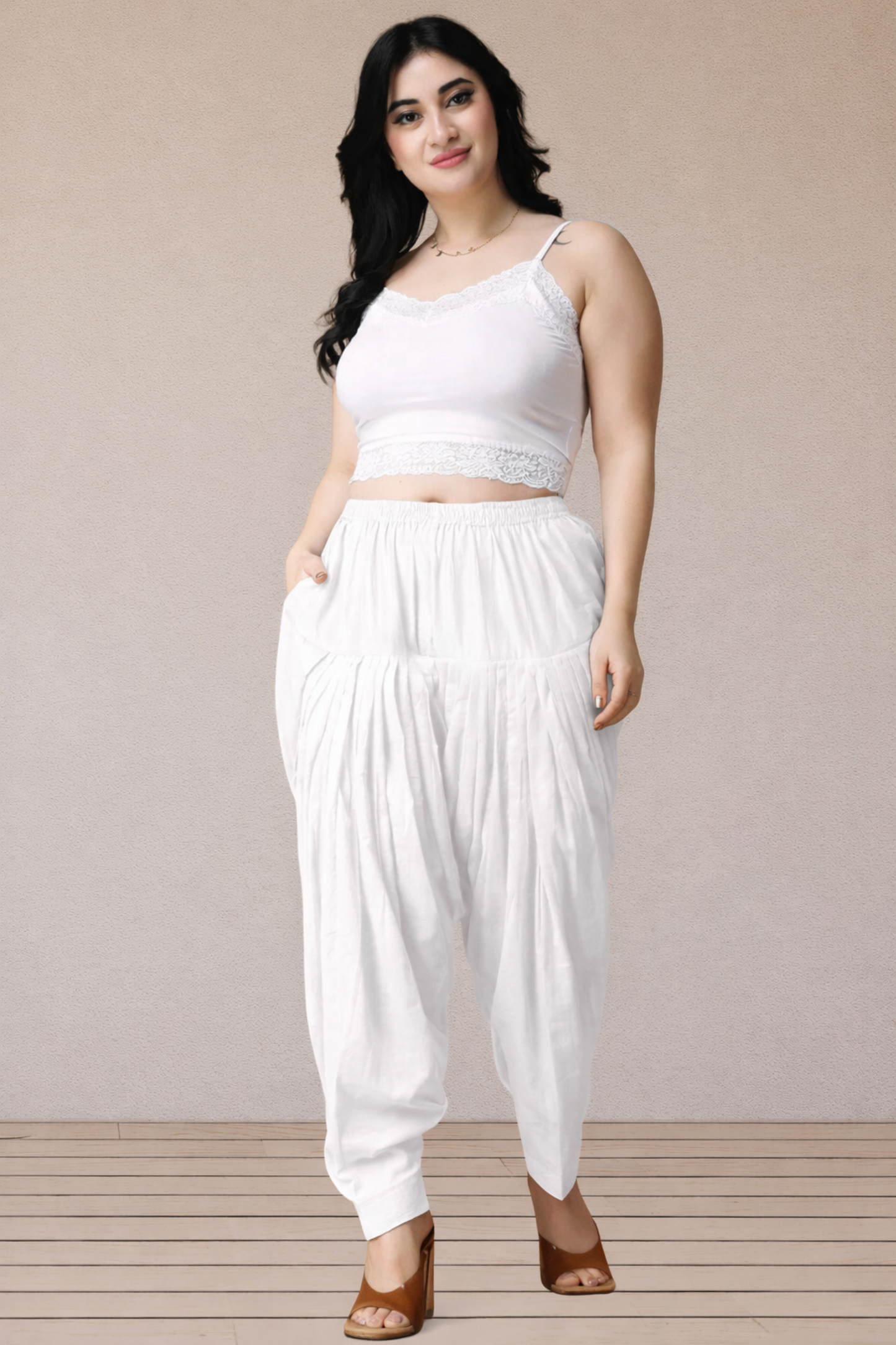 White Cotton Patiala Salwar