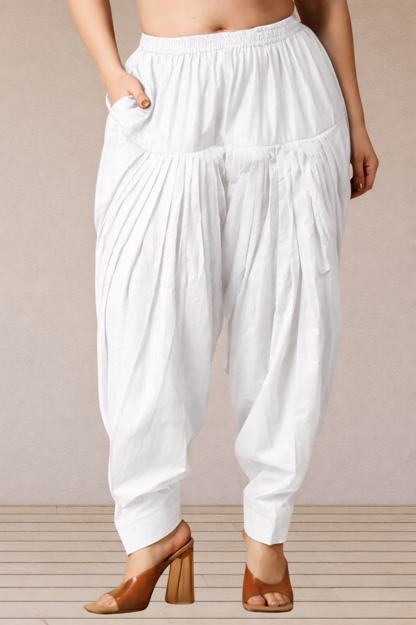 White Cotton Patiala Salwar