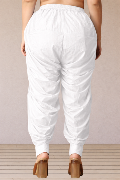 White Cotton Patiala Salwar