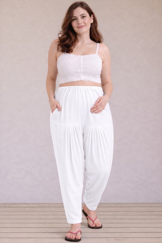 White Easy Fit Cotton Maternity Salwar