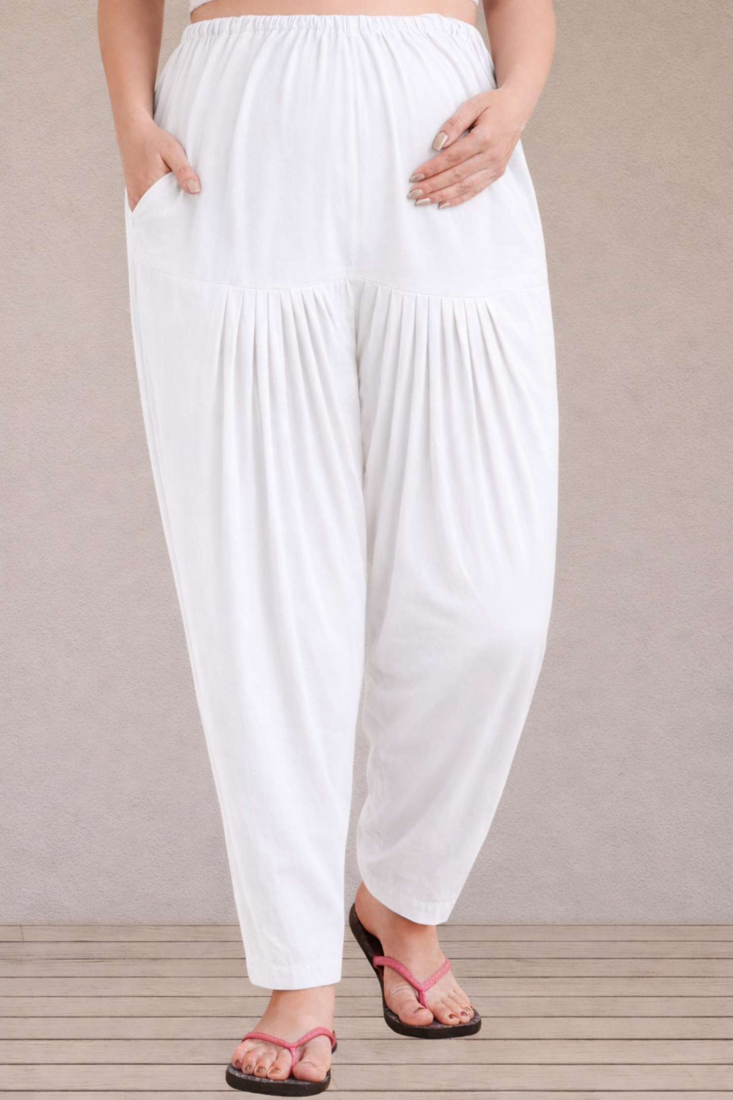 White Easy Fit Cotton Maternity Salwar