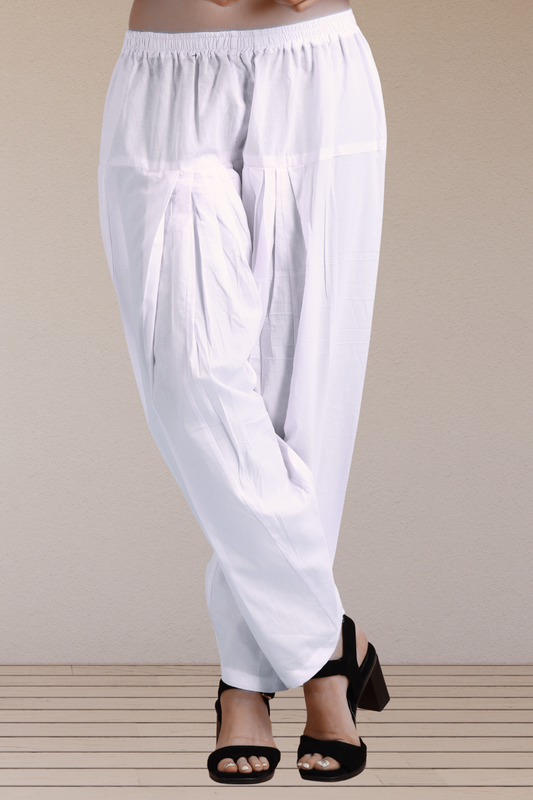 White Easy Fit Cotton Salwar