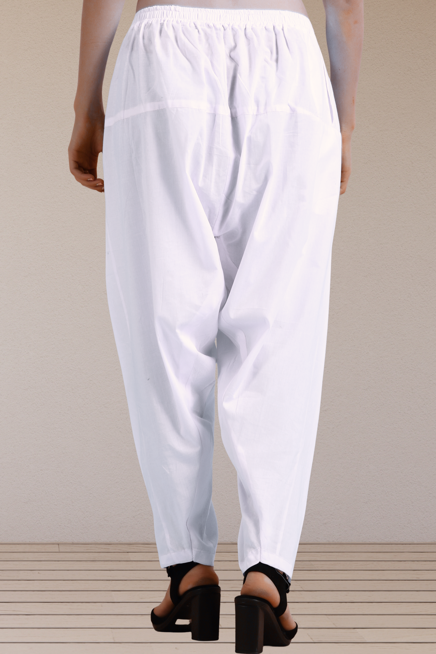 White Easy Fit Cotton Salwar