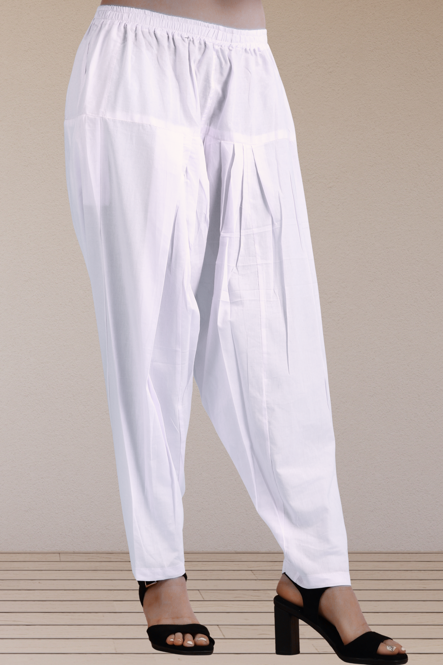White Easy Fit Cotton Salwar