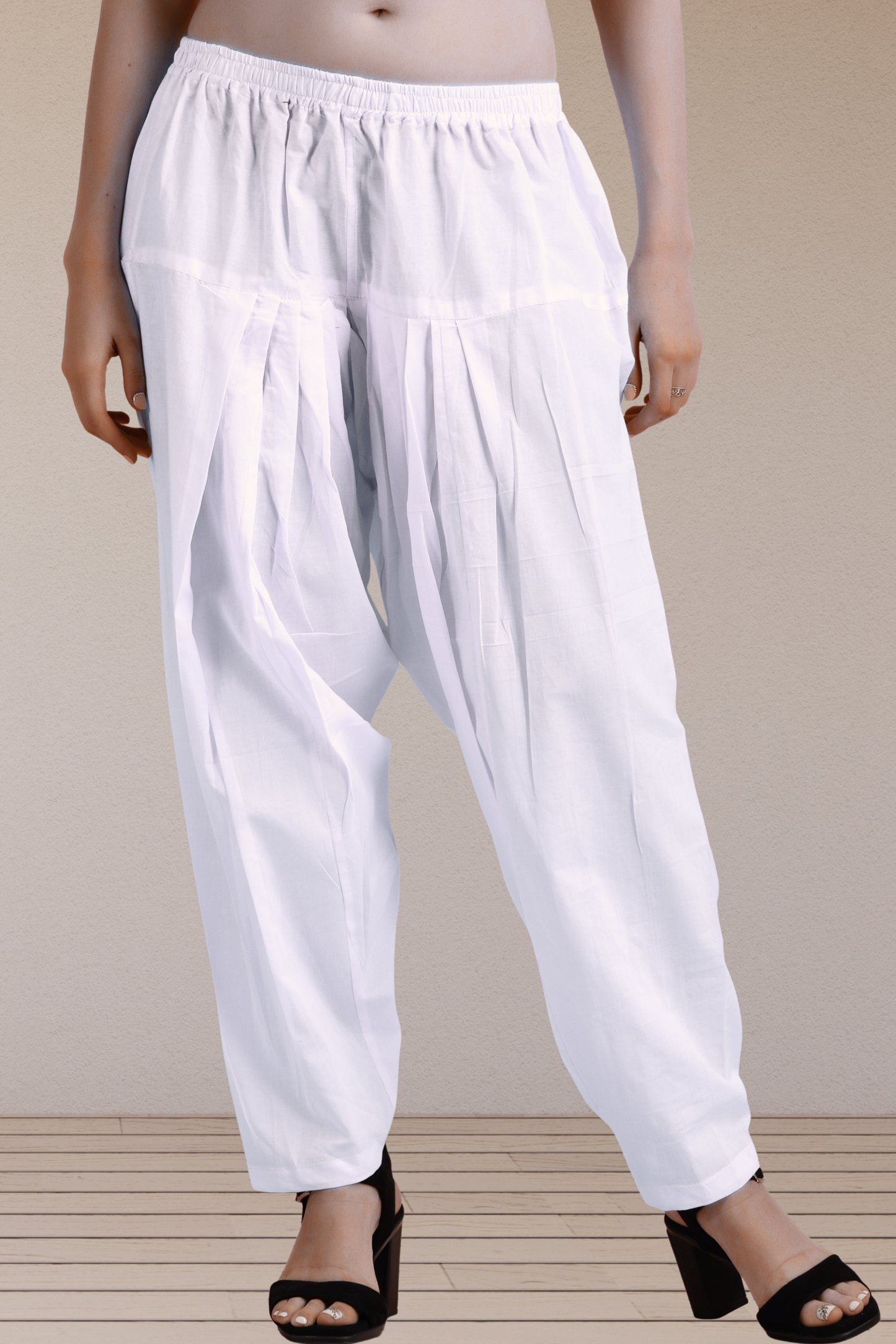 White Easy Fit Cotton Salwar