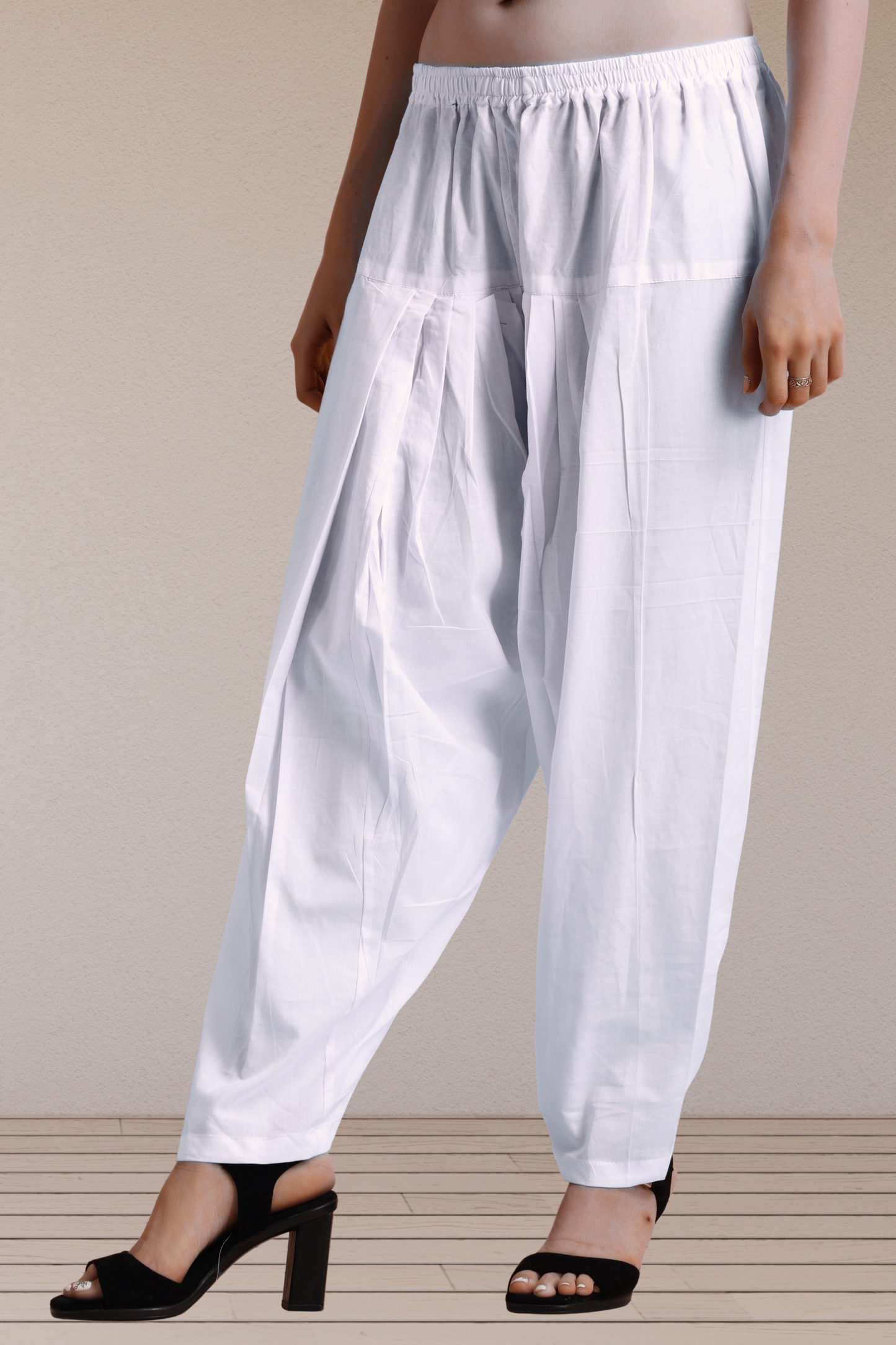 White Easy Fit Cotton Salwar