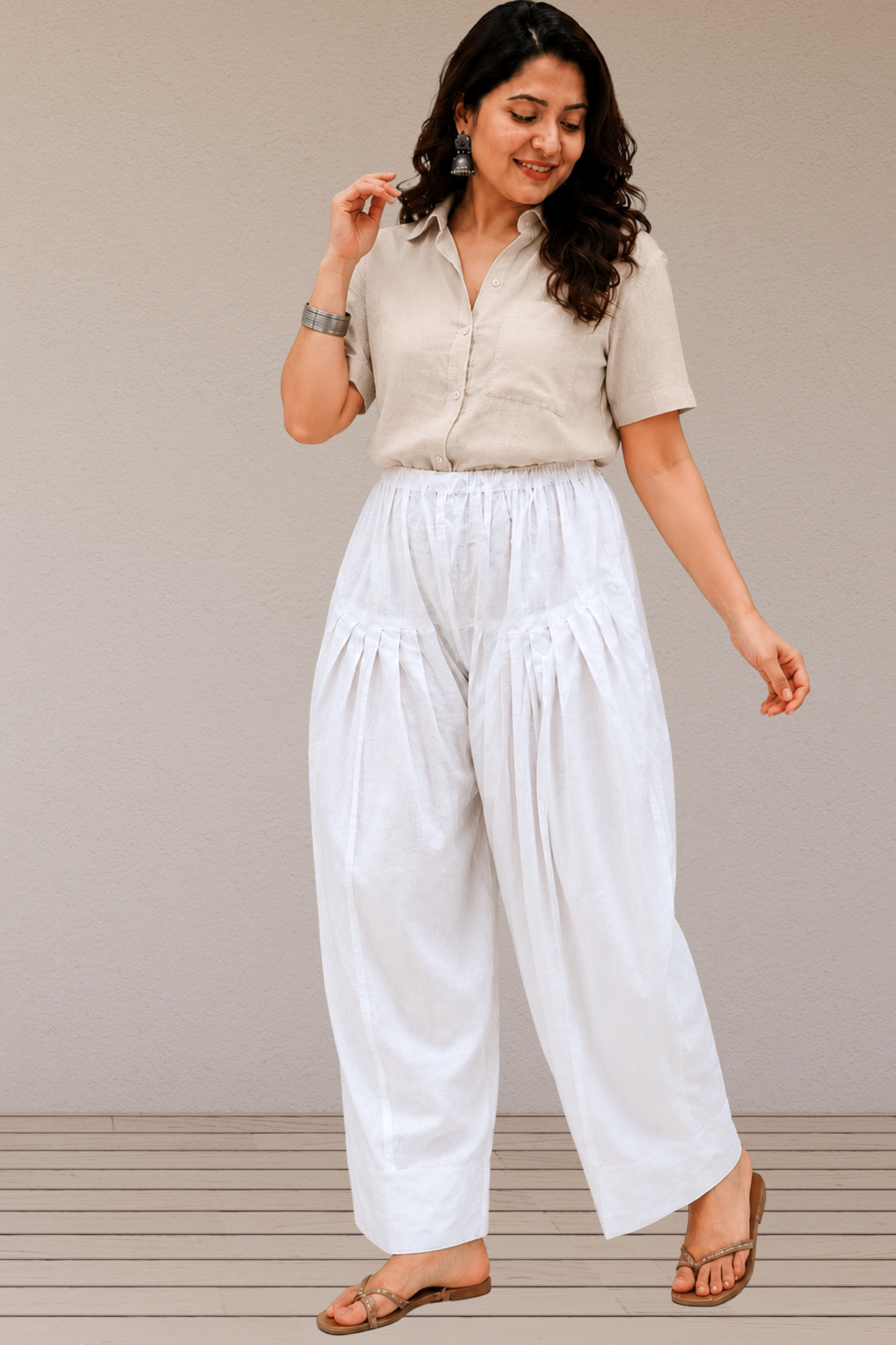 White Cotton Farshi Salwar
