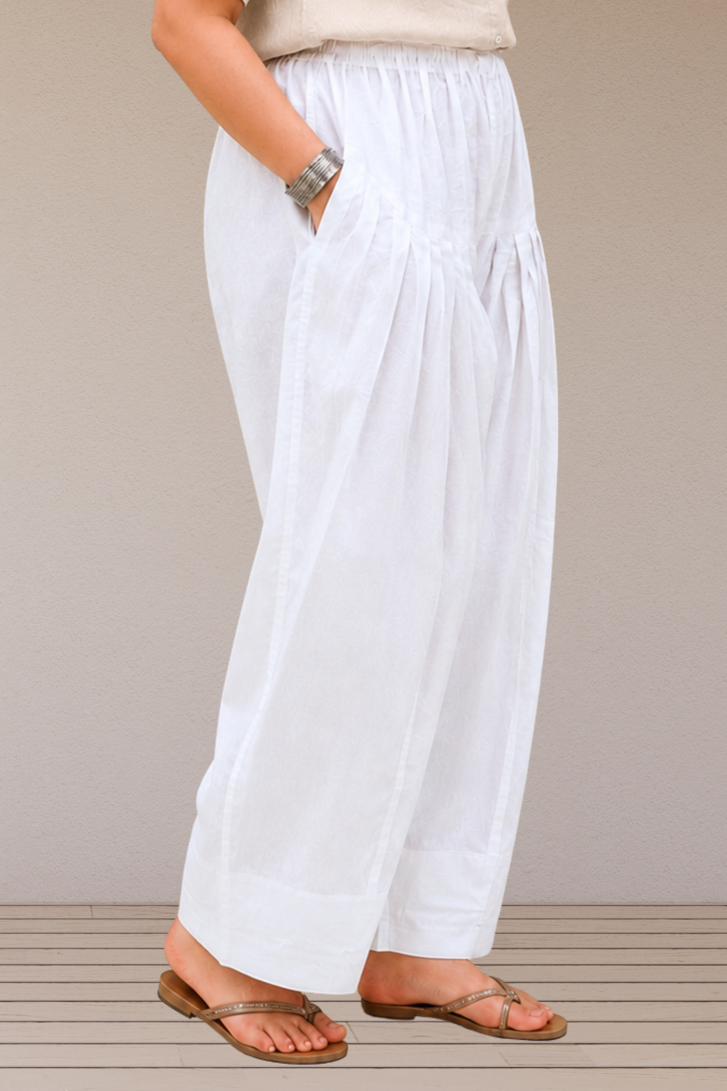 White Cotton Farshi Salwar