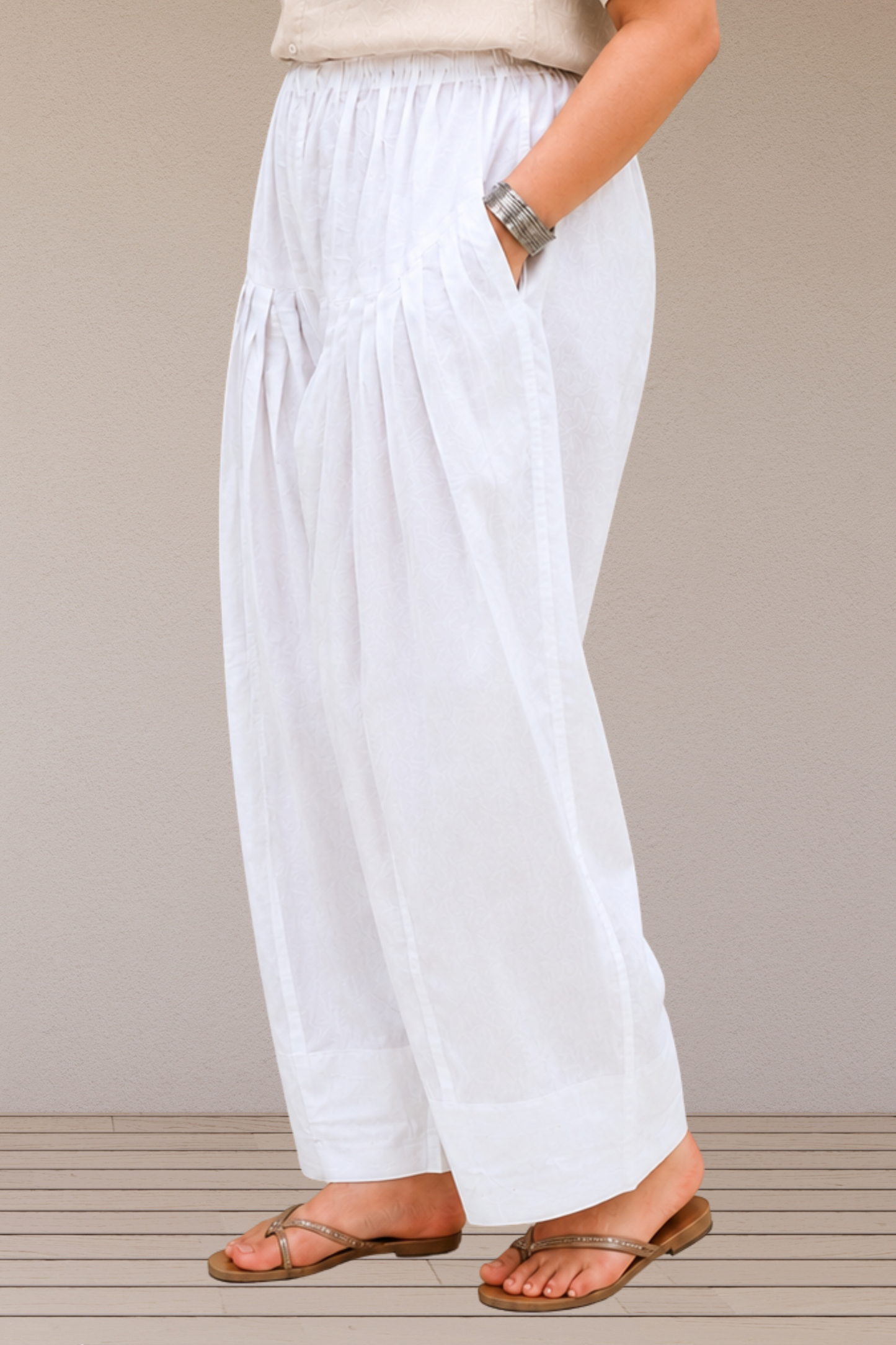 White Cotton Farshi Salwar