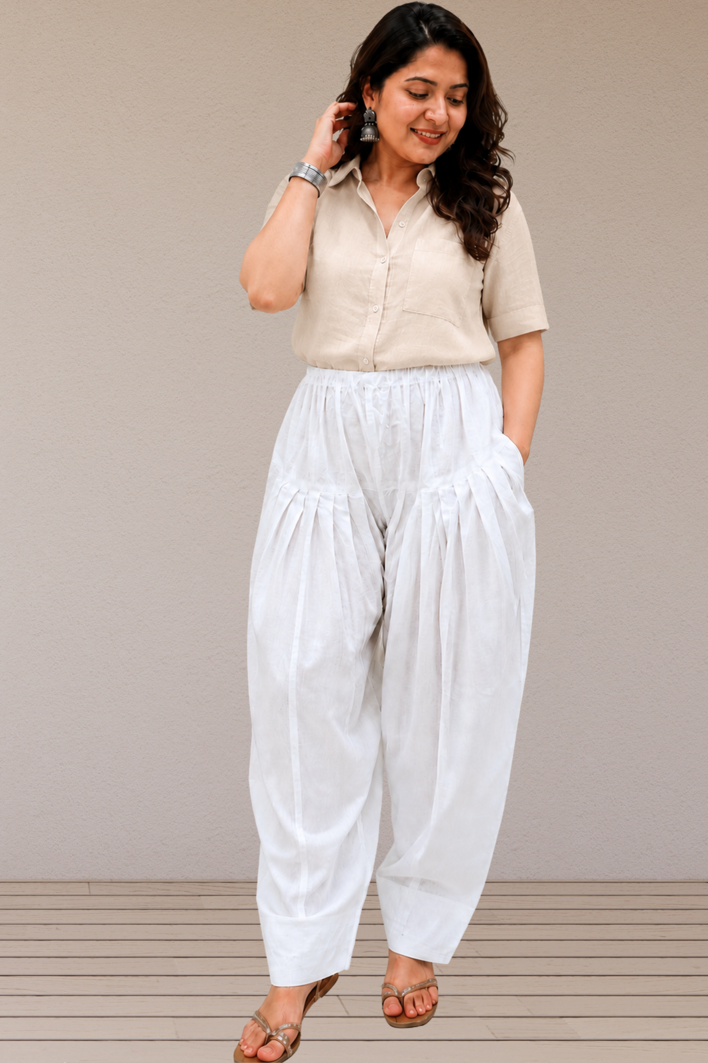 White Cotton Farshi Salwar